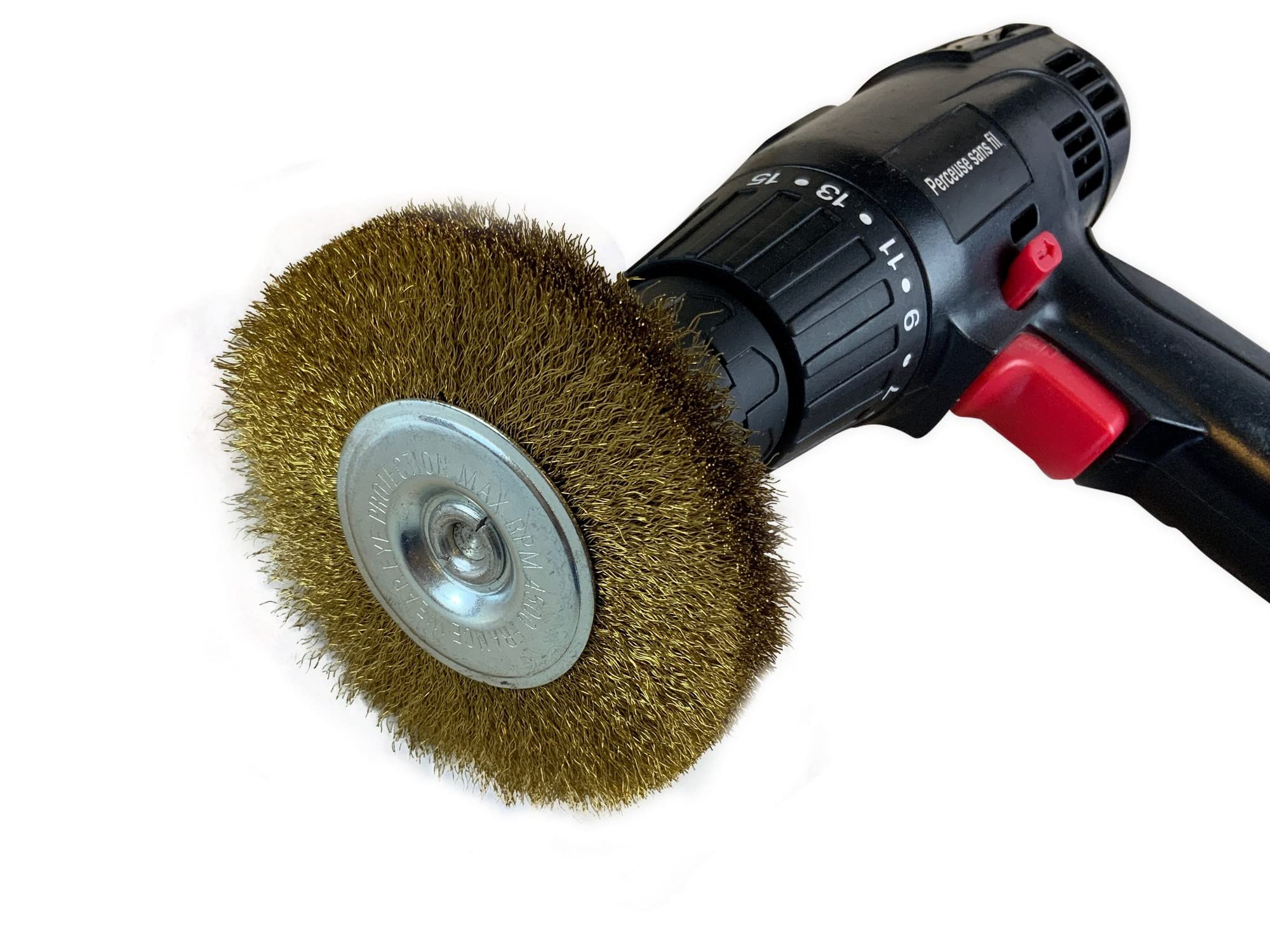 Kibros Brosse rot. circ. laiton souple Ø 100 mm 18 mm 3 rangs tige