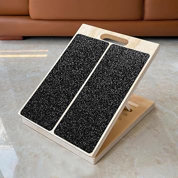 Adjustable Foot Incline Wooden Slant Board for Calf Stretching,440lb Capacity, Balance Velour Stretcher Ankle Stretch Knee Leg Boards Squats Wedge Exercise Pilates Fitness Portable Equipment Black4