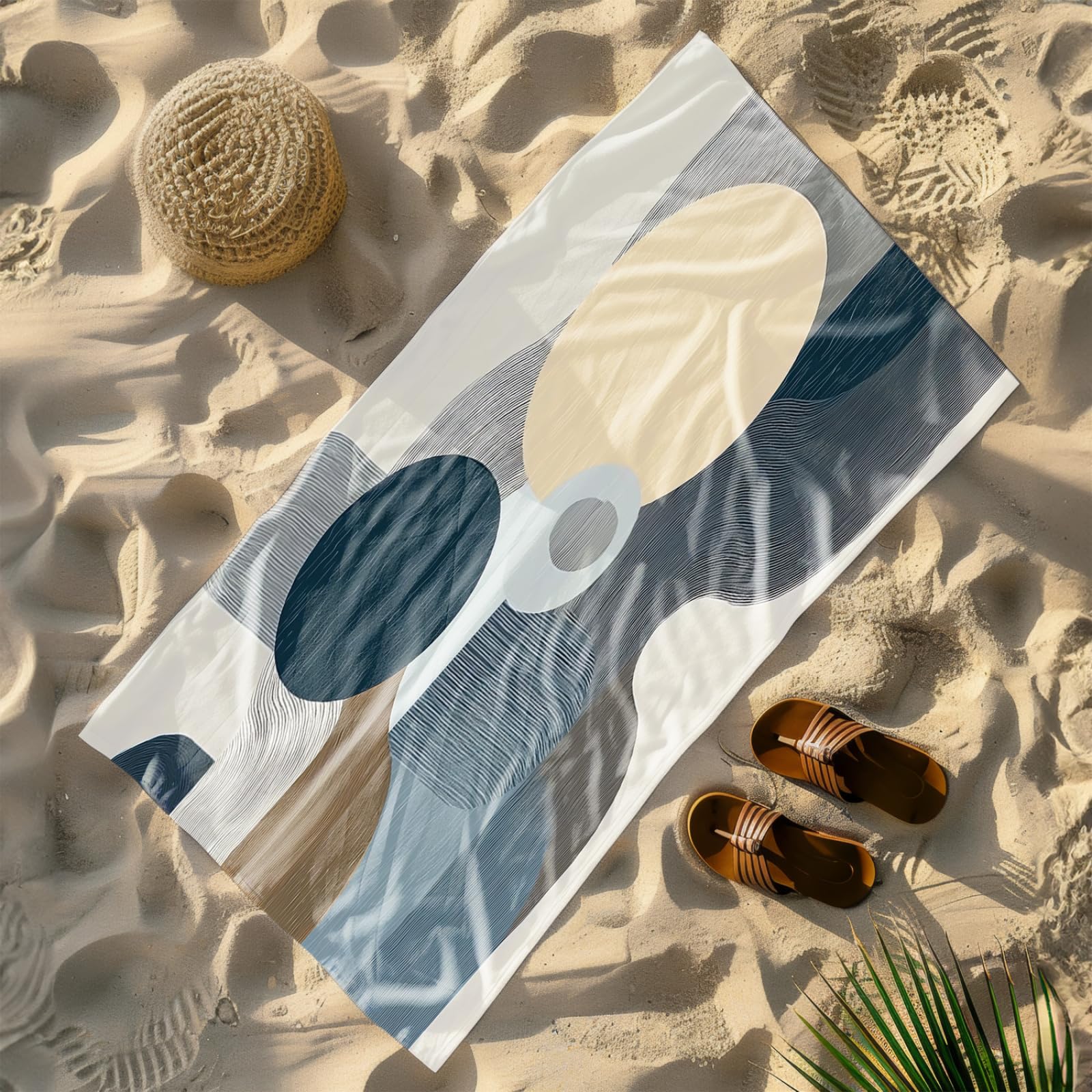 Drap de Plage XXL 200X200 Vert Gris Abstract Serviettes de Plage en Microfibre,Serviette Piscine Extra Large sans Sable pour Adultes Séchage Rapide