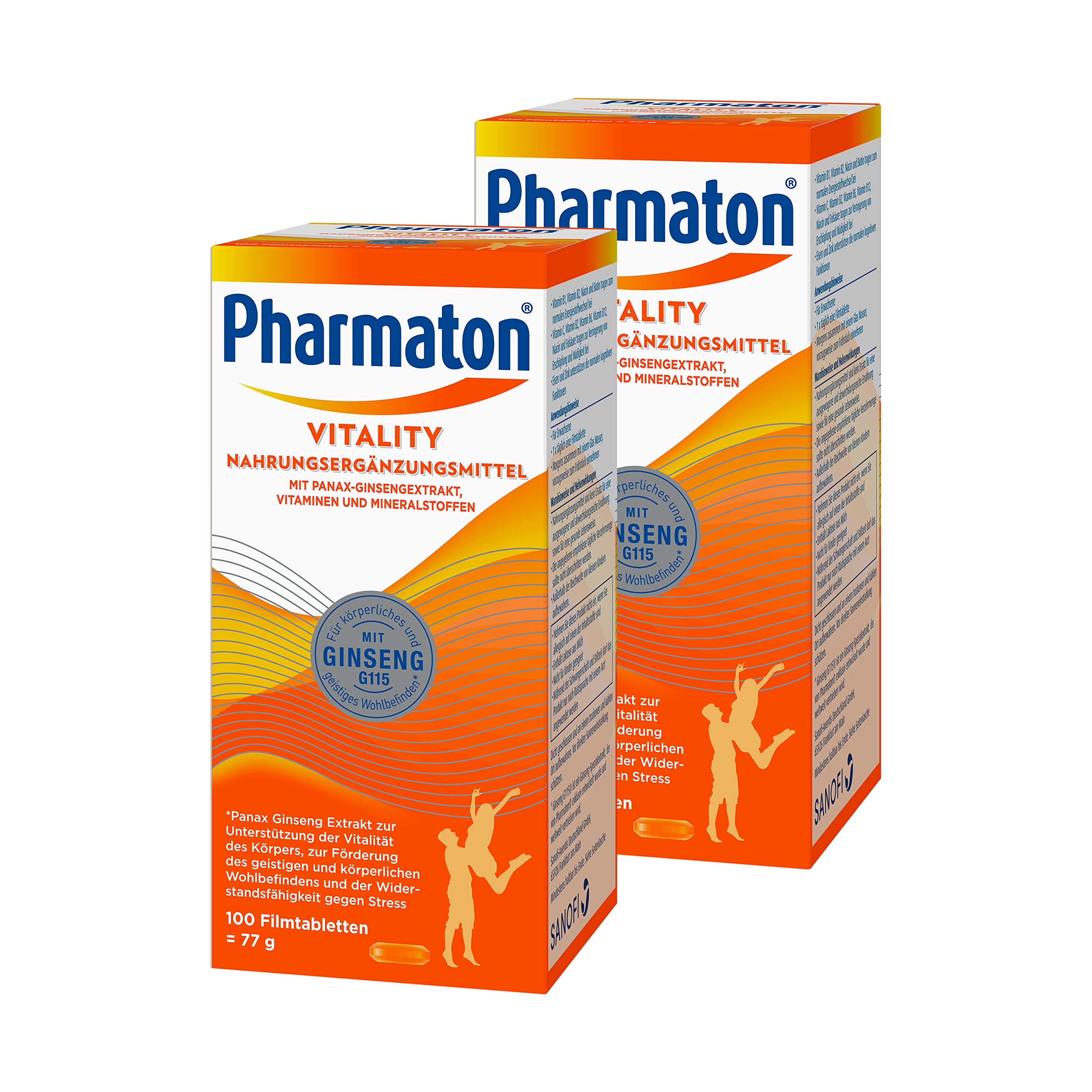 Pharmaton Vitality | 200 Tabletten | Mit Ginseng G115, B-Vitaminen, Zink & Eisen | Unterstützt Vitalität* und Wohlbefinden**