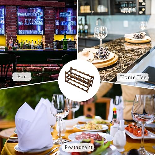 Miniatura 7 de Estante para vino, soporte de madera para botellas de vino, estante de almacenamiento para botellas de vino para el hogar, bodega, despensa, armario