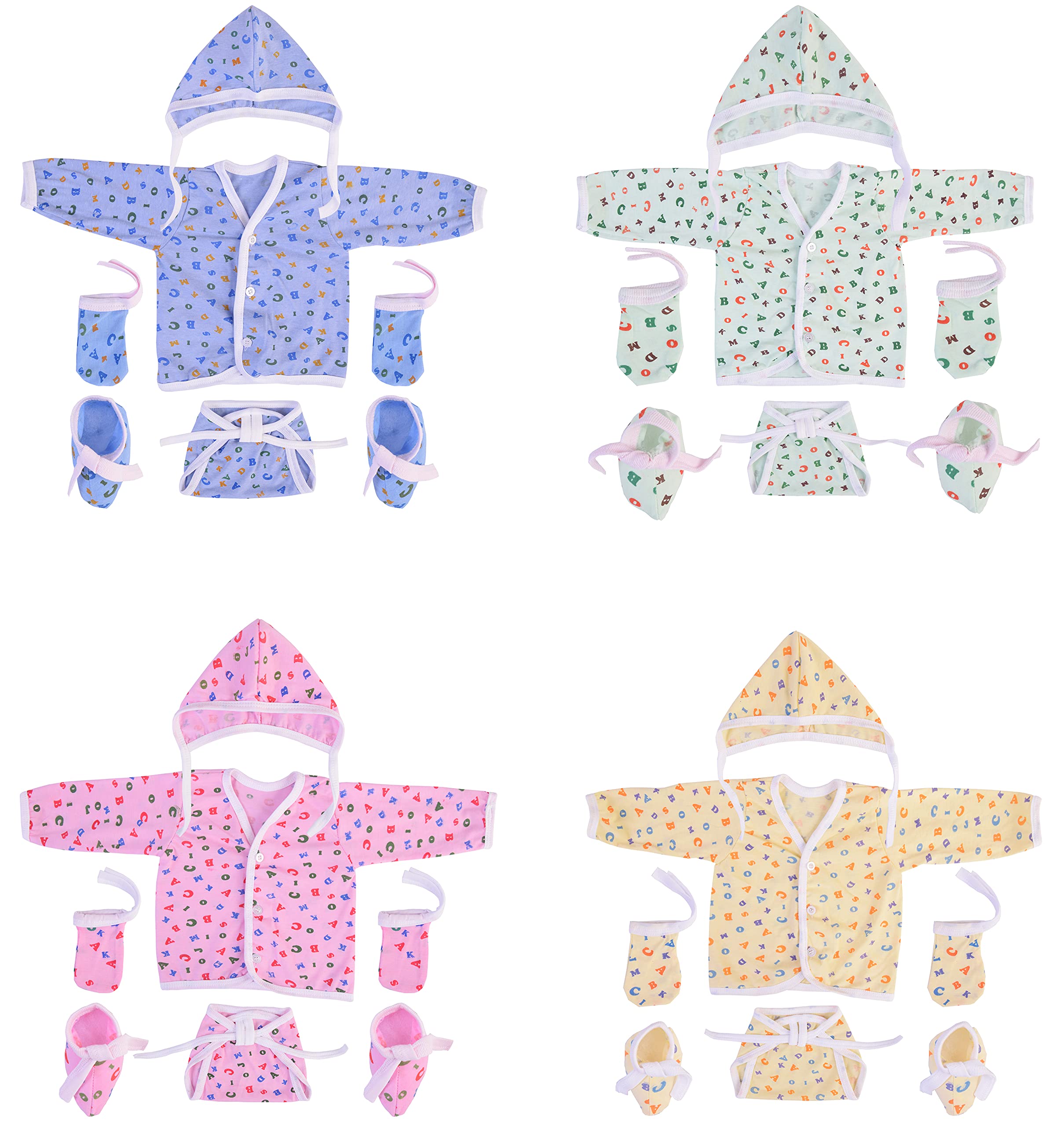 BantooNew Born Baby Daily Essential Complete Clothing Set for Baby Boy's & Baby Girl's (0-6 Months)