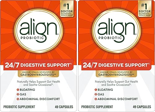 Align Cápsula de suplemento probiótico de 49 unidades (el embalaje puede variar) (paquete de 2)