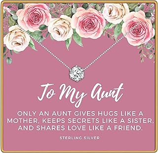 KEDRIAN Aunt Necklace, 925 Sterling Silver Aunts Pendant Necklaces, Best Aunt Gifts From Niece And Nephew, Mothers Day Gifts For Aunt, Best Aunt Ever Gift Jewelry, Best Aunt Jewelry,To My Aunt Jewelry