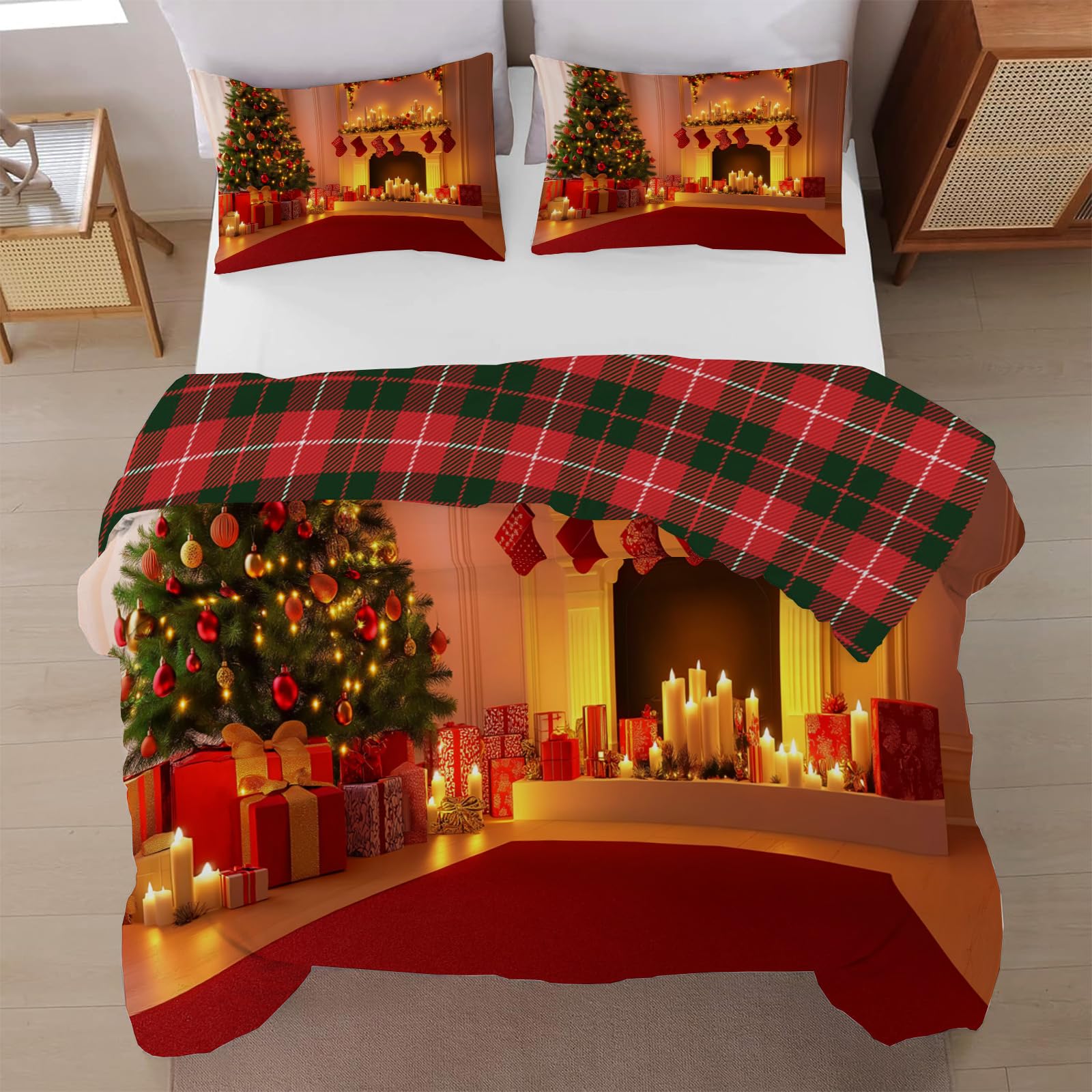 Parure de lit Noël 240x220 pour créer un cocon magique au coin du feu
