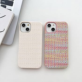 Amazon.com: Minimalist Woven Leather Phone Case, Beige