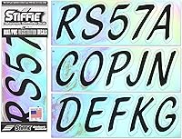 Vista 1 de STIFFIE Whipline - Calcomanías de registro para botes y PWC de 3 pulgadas, color negro y arcoíris, cromadas