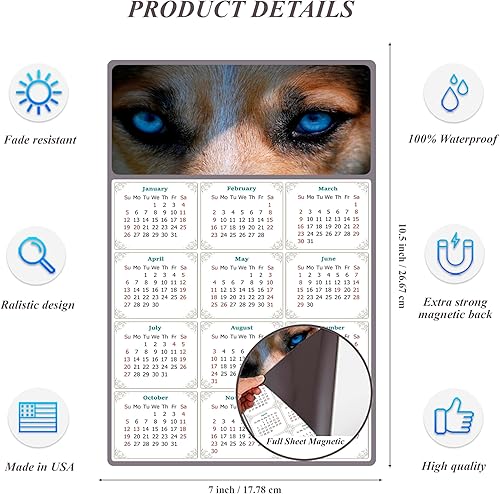 Miniatura 6 de Calendario magnético 2024  Imanes del calendario  Today is my Lucky Day  Resistente a la decoloración, desgarros y agua  Temático de perros 03 (5.25