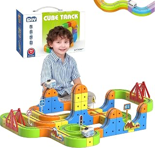 160PCS Trackfusion Magnetic Train Track Set - 3D Anti Gravity Tracks & Cube Track Toy, STEM Cubes, Motorized Magnetic Monorail & Car Track, DIY Track Fusion Toy for Kids 3-10 | Kiddie Corner Toys Gift