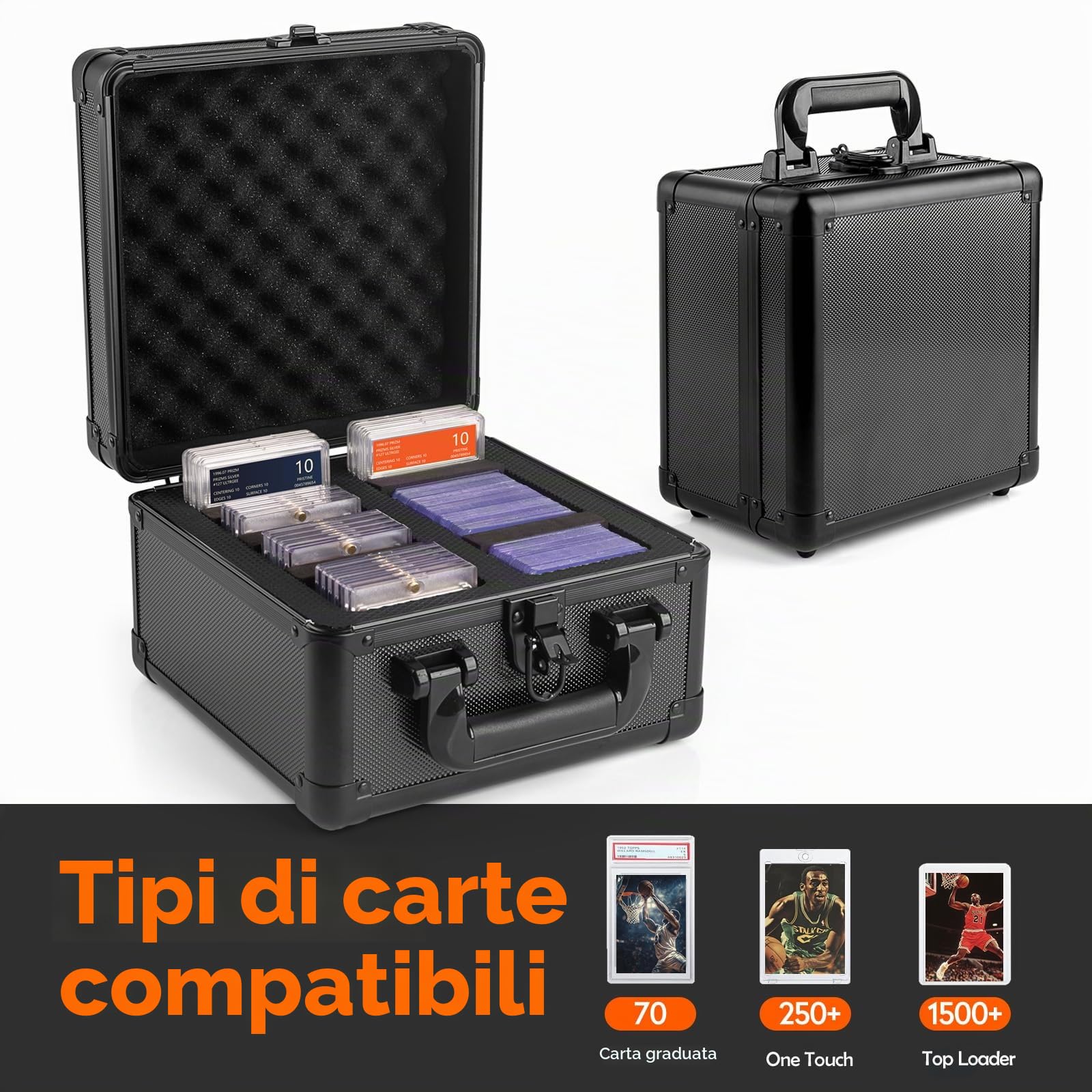 JoyHood Scatola Portaoggetti per Carte di Credito con Caricamento Superiore, Porta carte PSA per Carte Collezionabili e Carte Sportive