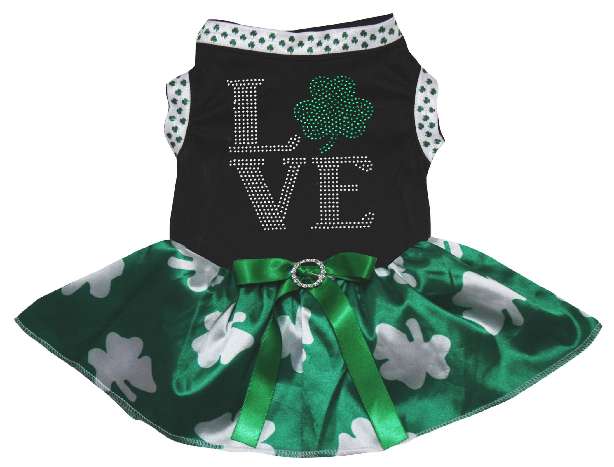 Robe pour Chien Trèfle Noir - Vêtement d'été élégant pour petit animal