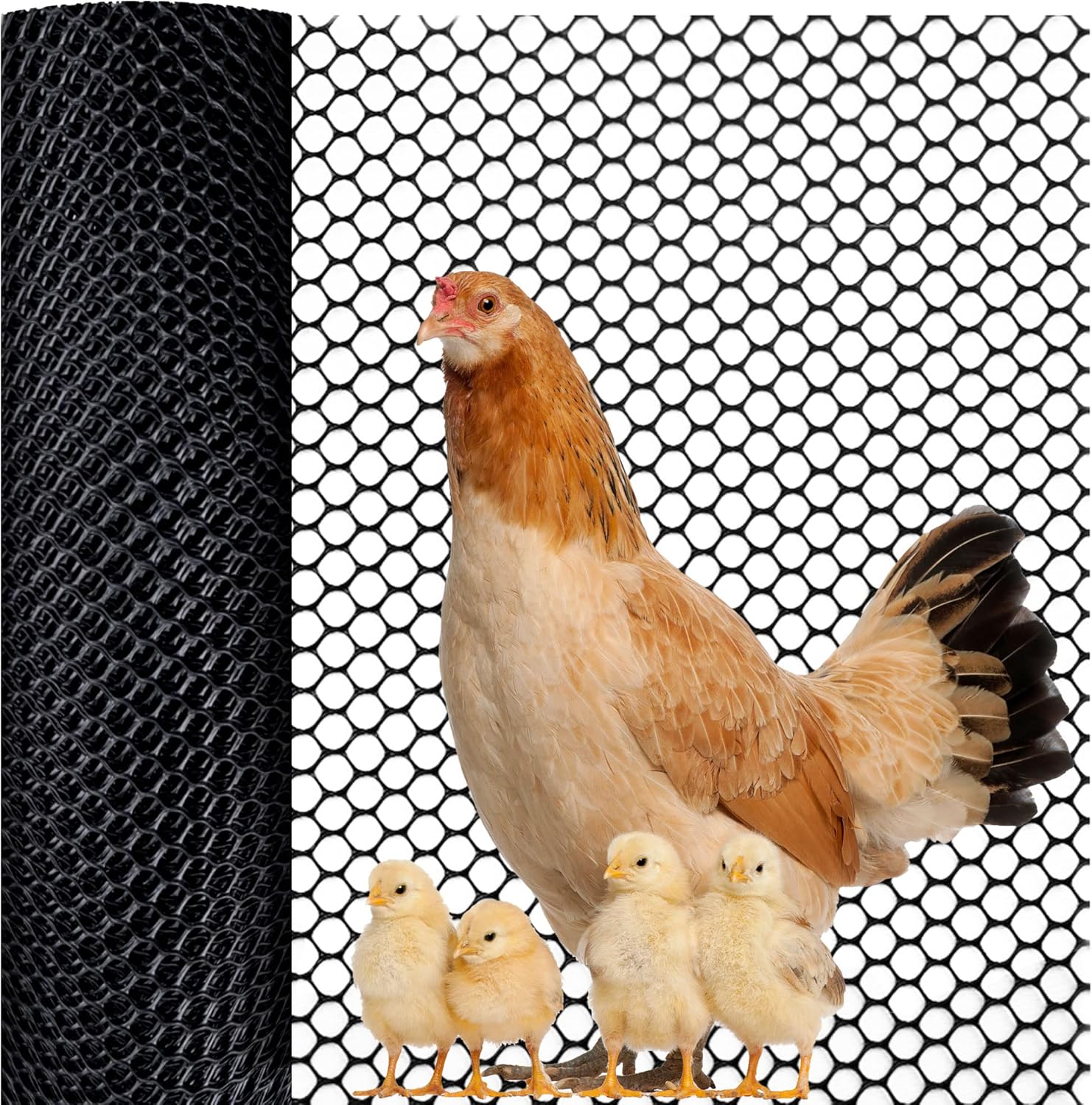 UCandy Plastic Chicken Wire Fence Mesh, Hexagonal Fencing Wire for