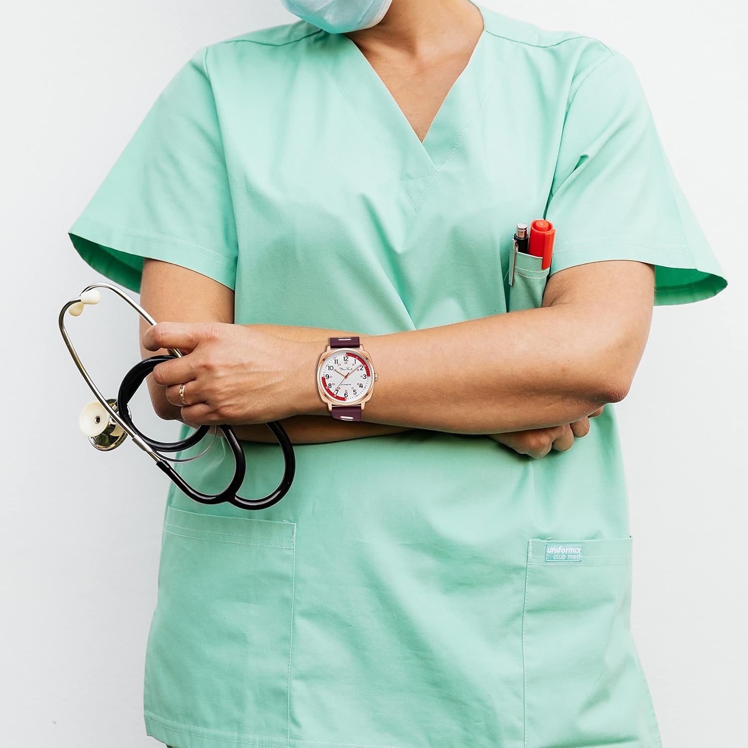 Diaofendi Waterproof Nurse Watch for Medical Professionals,Women Men, 24 Hour with Second Hand, Military Time Easy to Read Dial - Image 5