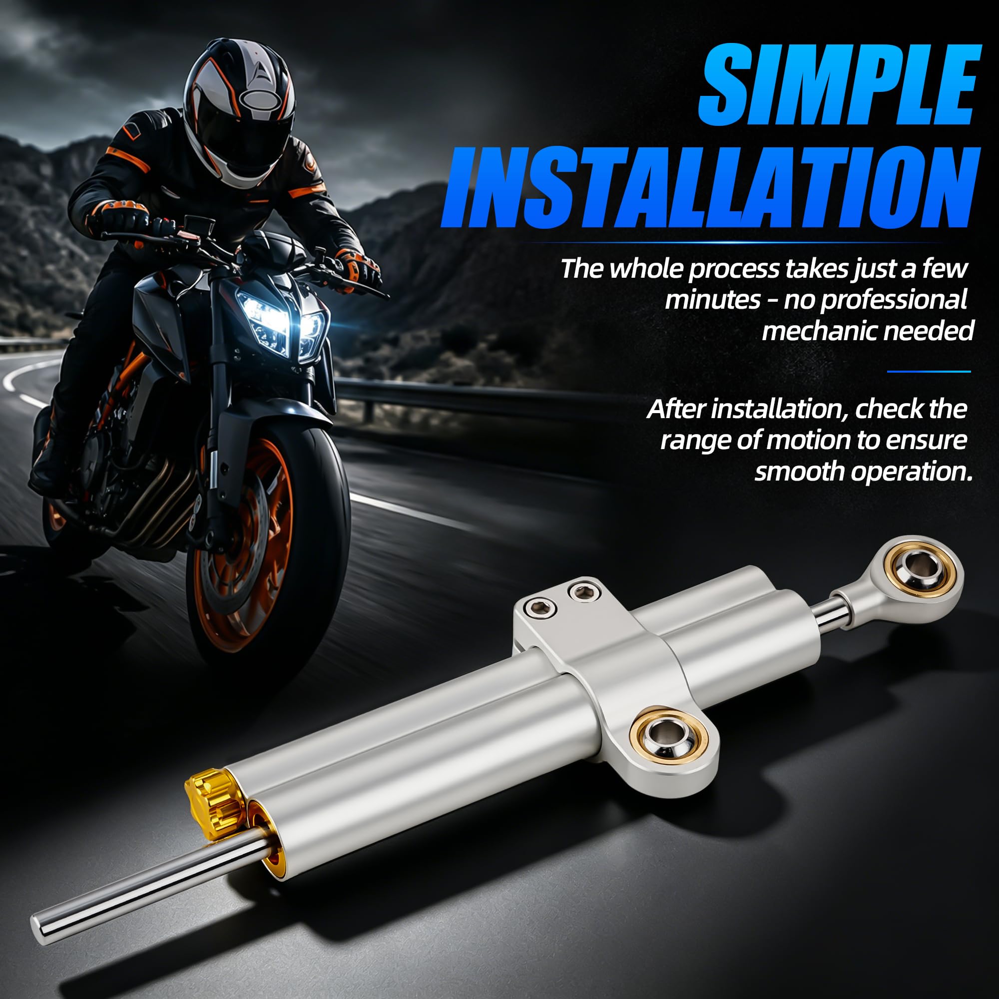 Estabilizador de Amortiguador de Dirección de Moto Estabilizadores Ajustables Universales para Motocicleta para ADV R6 Z1000 Z900 R1 6 CBR600 1000 GSX-R1000 ZX-10R R1250GS Scooter