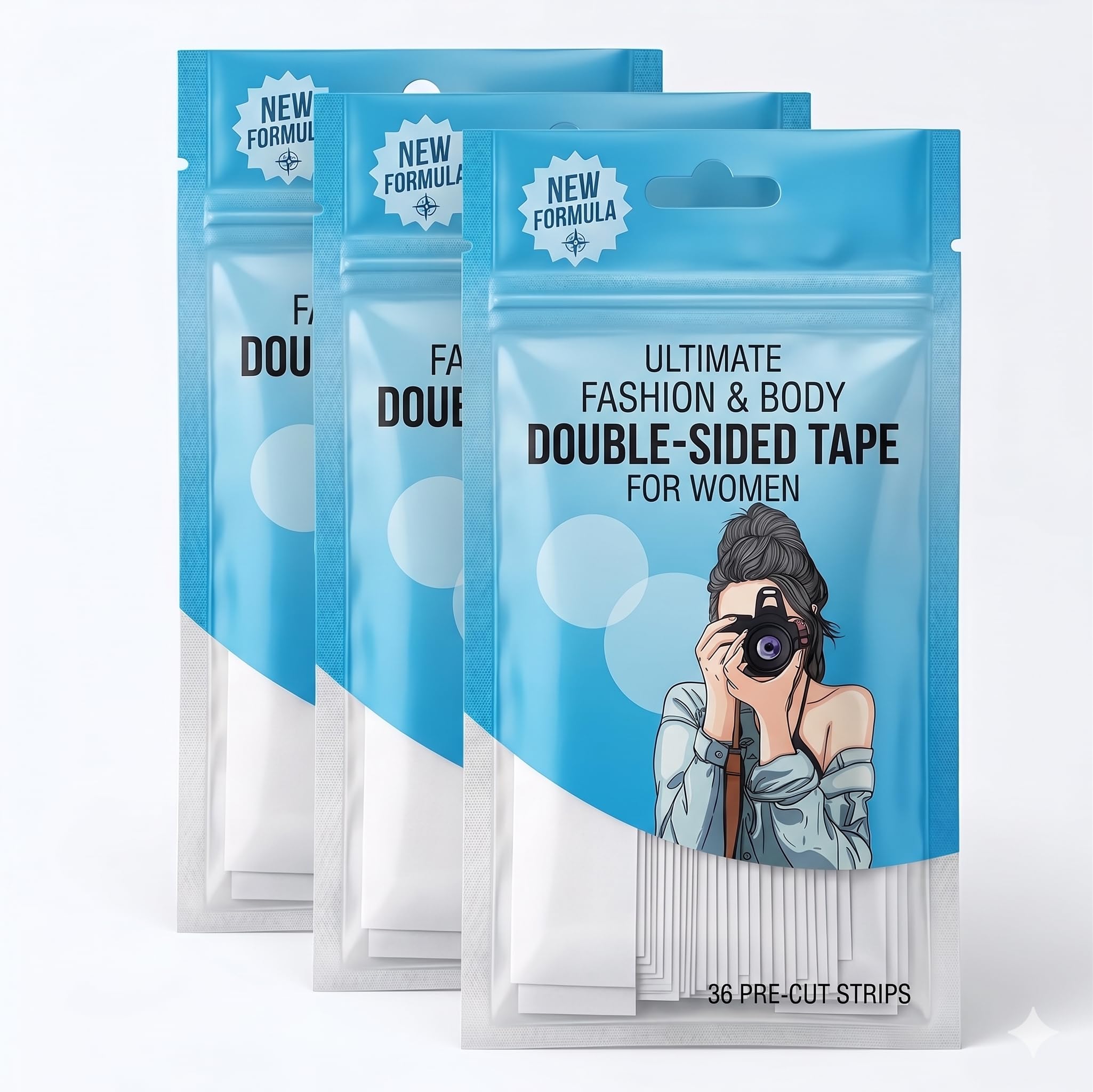 NestWise Fashion Tape for Clothes – Double Sided Invisible Body Tape Strips (36 Pcs) | Clothing Fixing Tape for Dress, Saree, Bra & Outfit Styling-picture-40