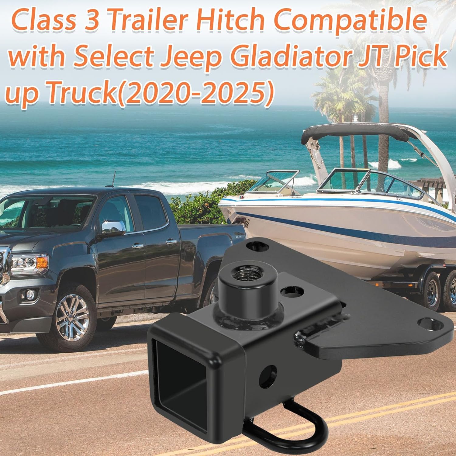 13434 Trailer Hitch Receiver, Class 3 Trailer Hitch, 2" Receiver, Compatible with Select Jeep Gladiator JT Pickup Truck(2020-2025), Trailer Kit can Accept a Ball Mount, Cargo Carrier, Bike Rack