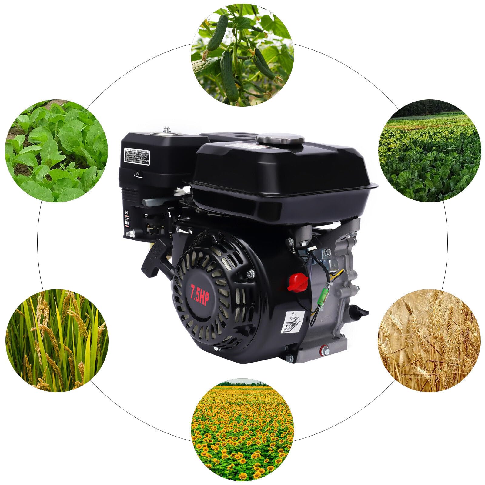 GX210 7HP, motore a benzina a 4 tempi, motore a gas naturale, motore stazionario, avviatore di ritorno, motore portatile