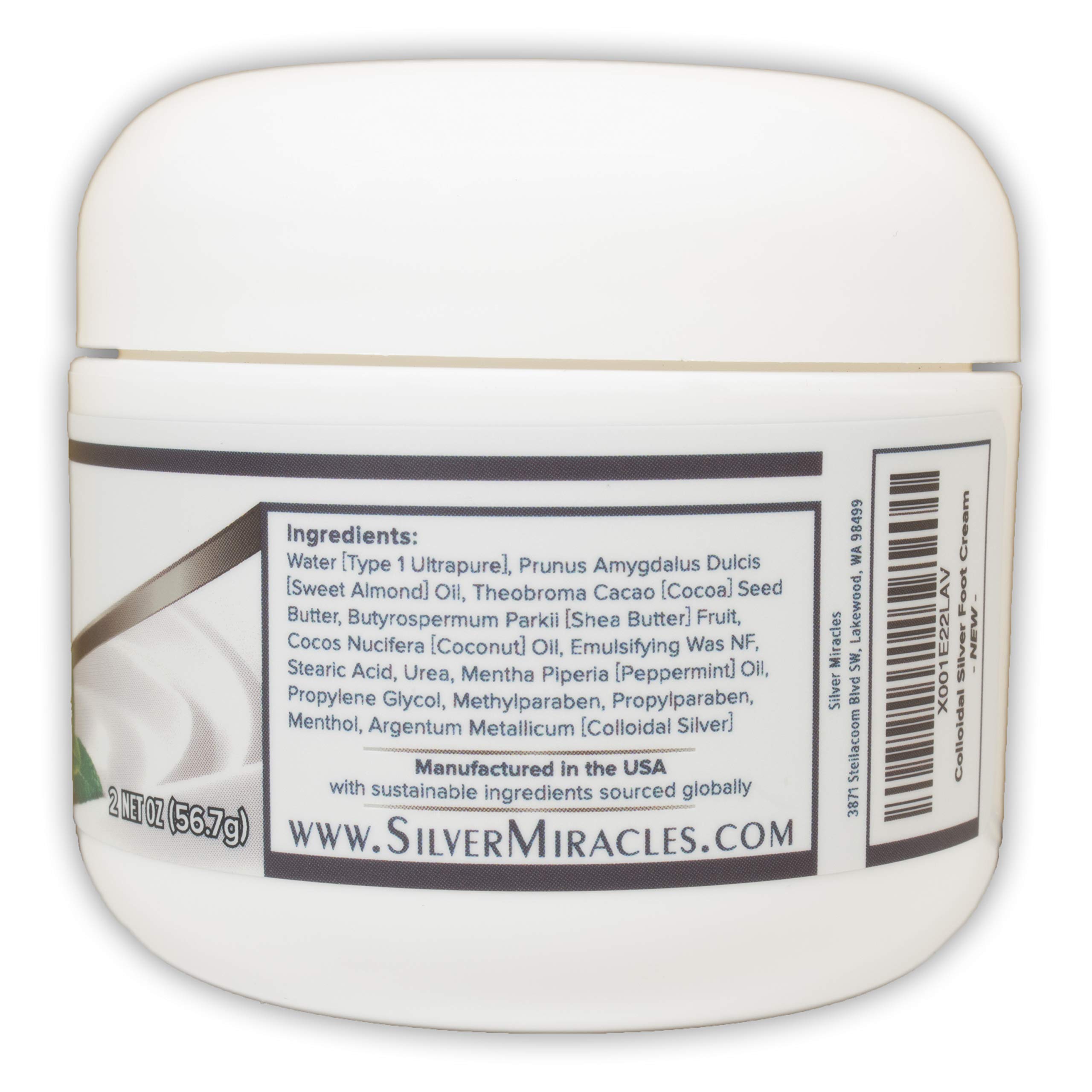 Silver Miracles Colloidal Silver Foot Cream - Peppermint Scent - Soothe, Cool, and moisturize - 2oz — Amazon image 2