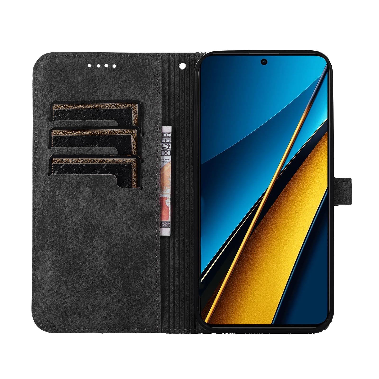 Cover A Portafoglio COMAKU Per Xiaomi Poco X6 - Pelle PU Blu Con Supporto E Chiusura Magnetica - Custodia Libro Con Slot Per Carte