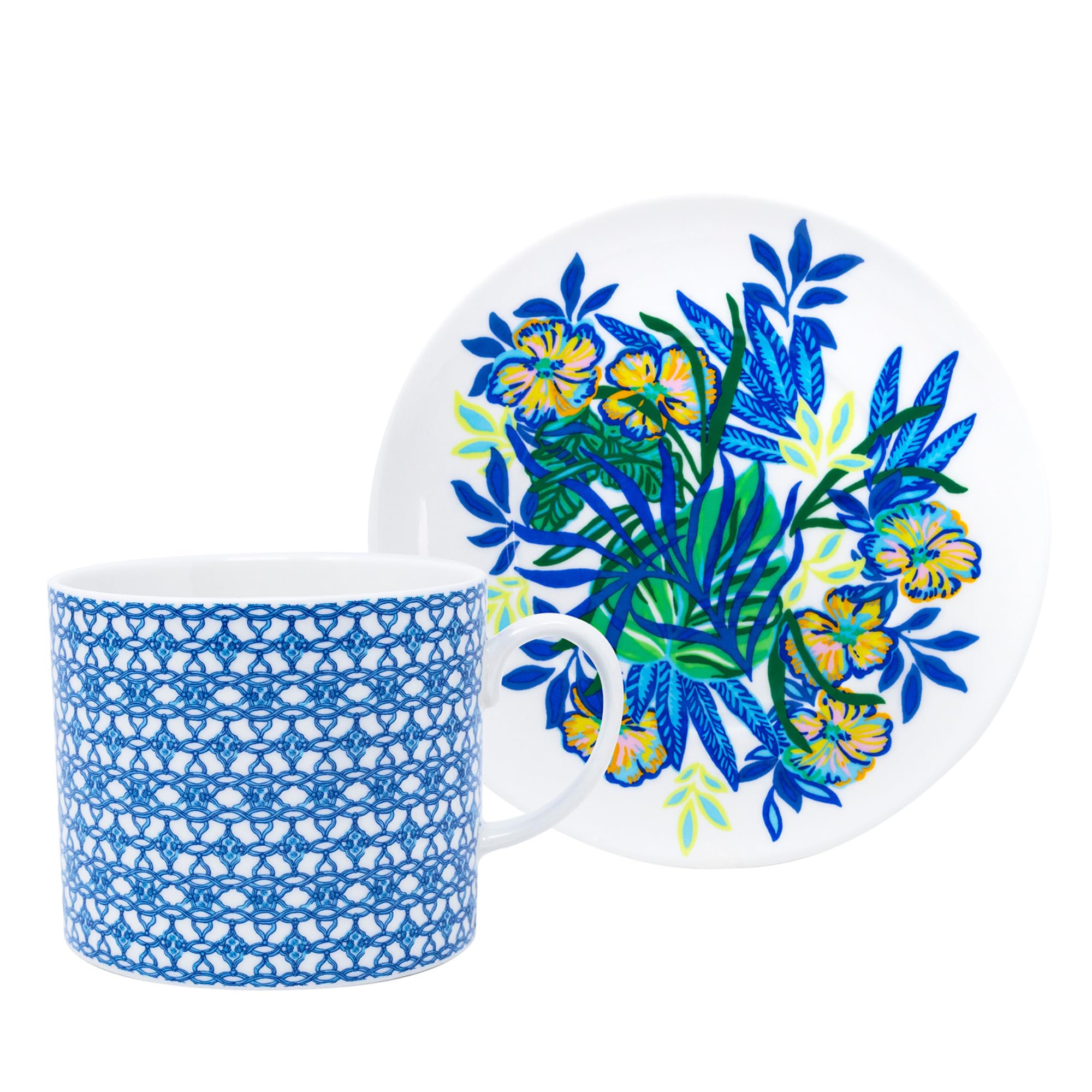 Amazon.com | Lilly Pulitzer Teacup and Saucer, 10oz Ceramic Coffee Cup ...