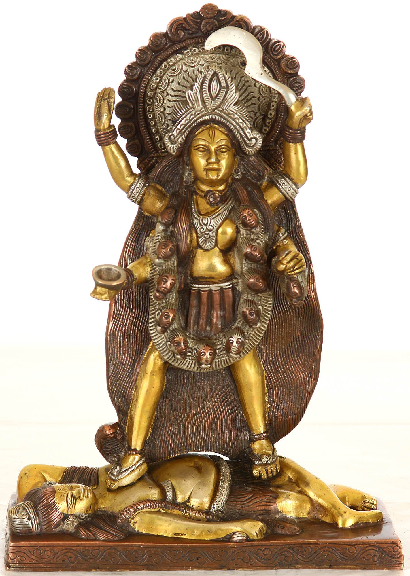 Statue de Kali Bhairavi en laiton, créez un espace zen et mystique dans votre salon