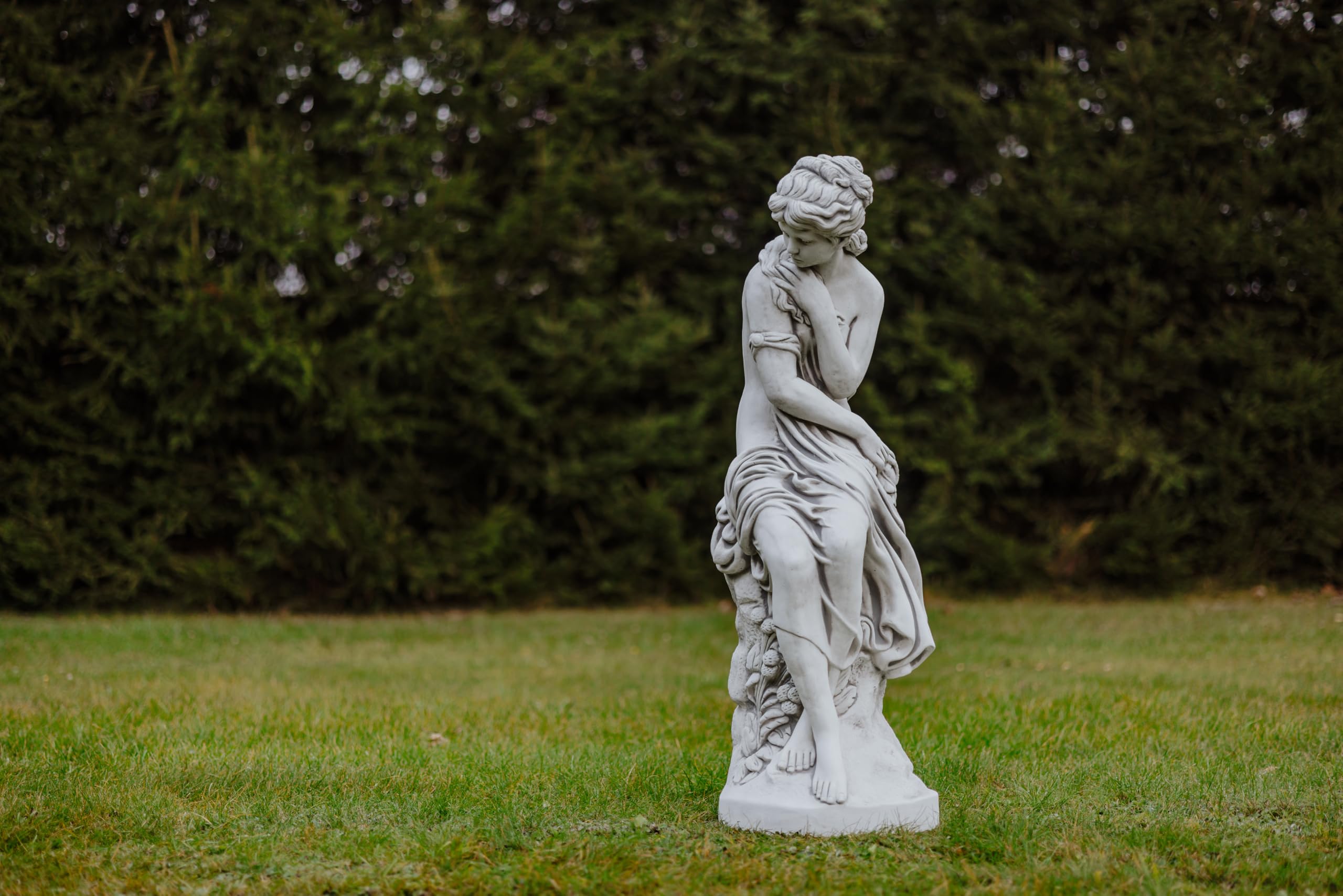 gartendekoparadies.de Antike Frauen-Statue, Steinfigur, H. 132 cm, Grau, 197 kg, frostsicher aus Steinguss für Außenbereich
