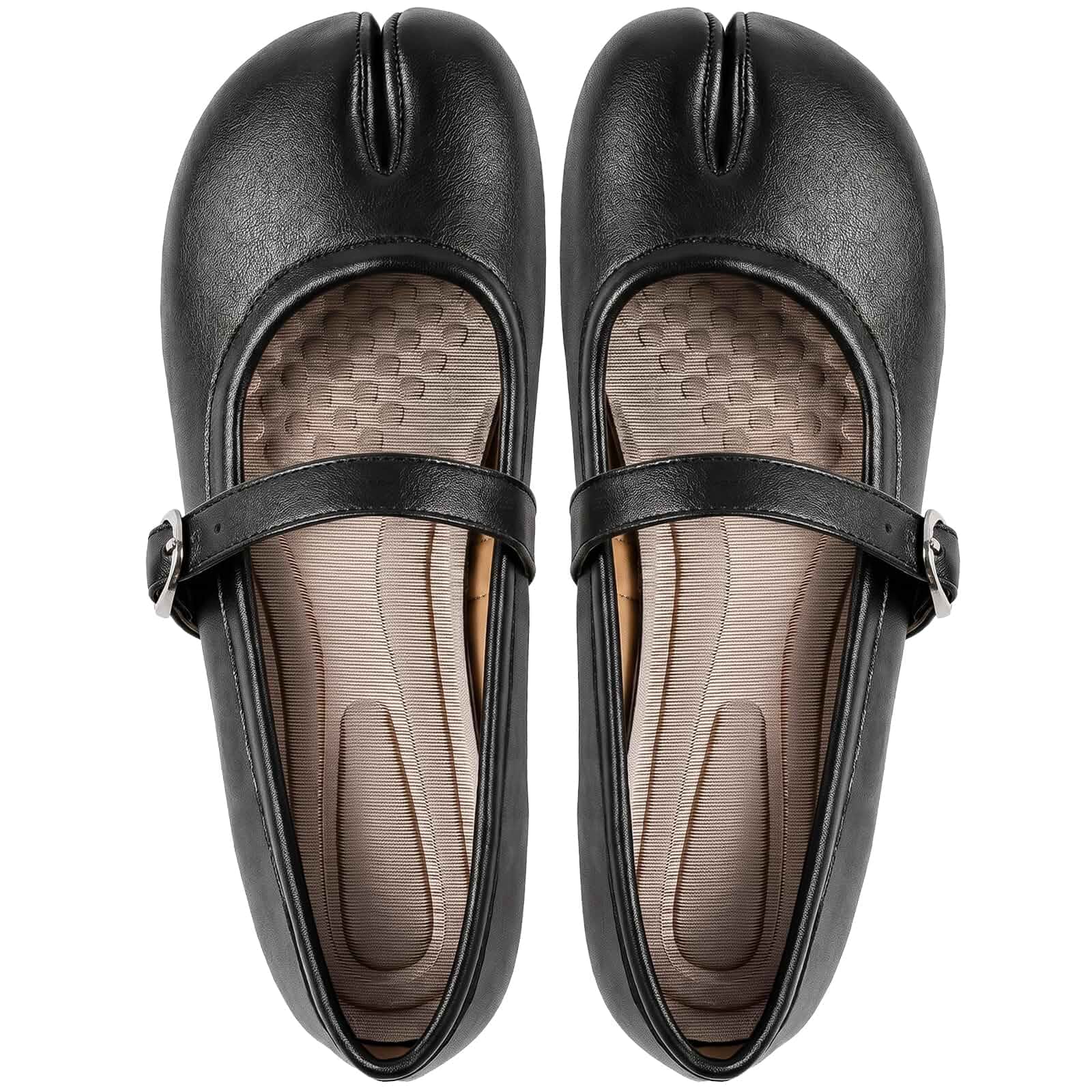 DYIWC Tabi Ballet Flats Mary Jane Shoes Women Split Toe Wide Width Casual Dress Work Shoes