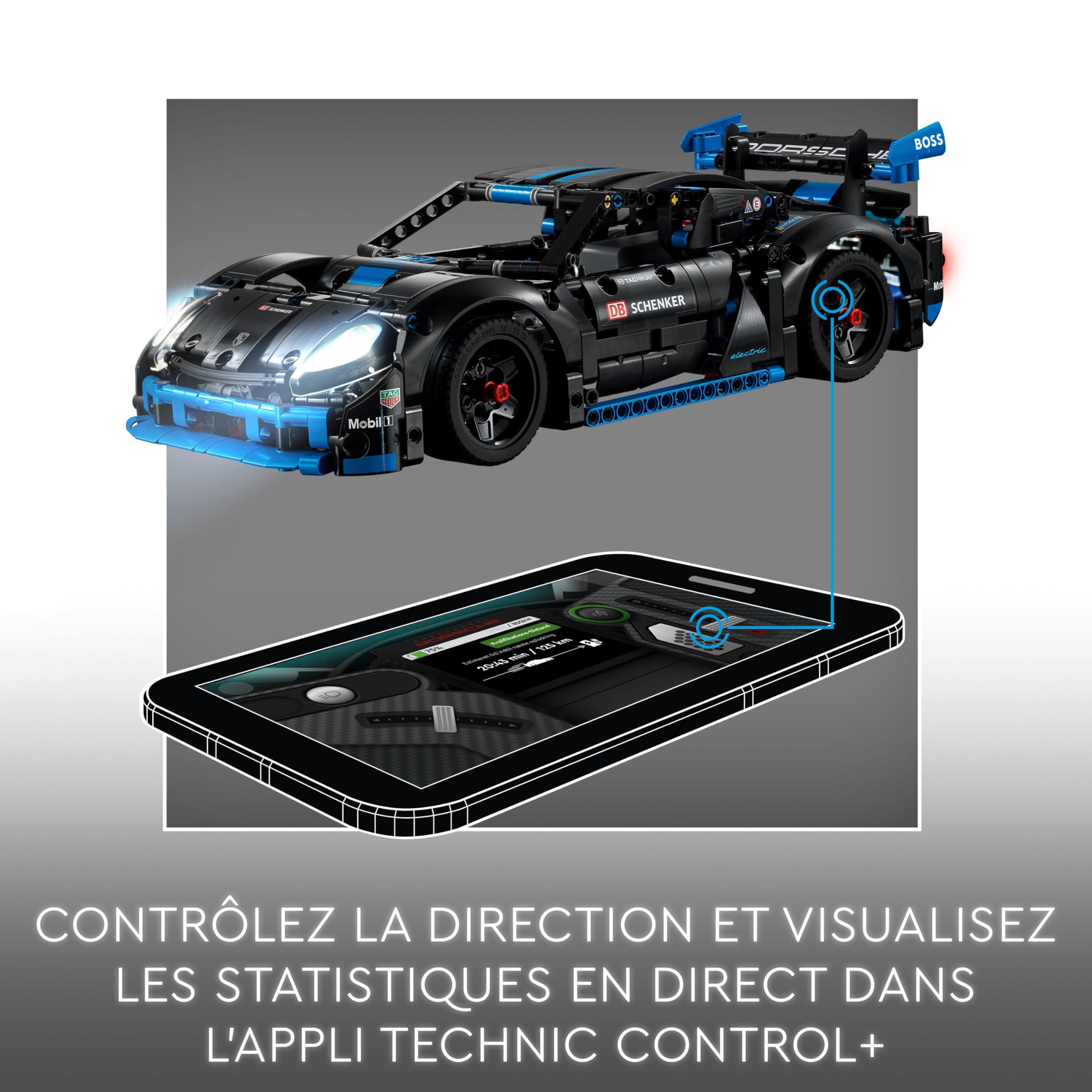 LEGO Technic Voiture de Course Porsche GT4 e-Performance - Modèle Télécommandé - Cadeau Interactif pour Les Enfants Garçons et Filles Qui Aiment Les Véhicules de Luxe à Partir de 10 Ans 42176
