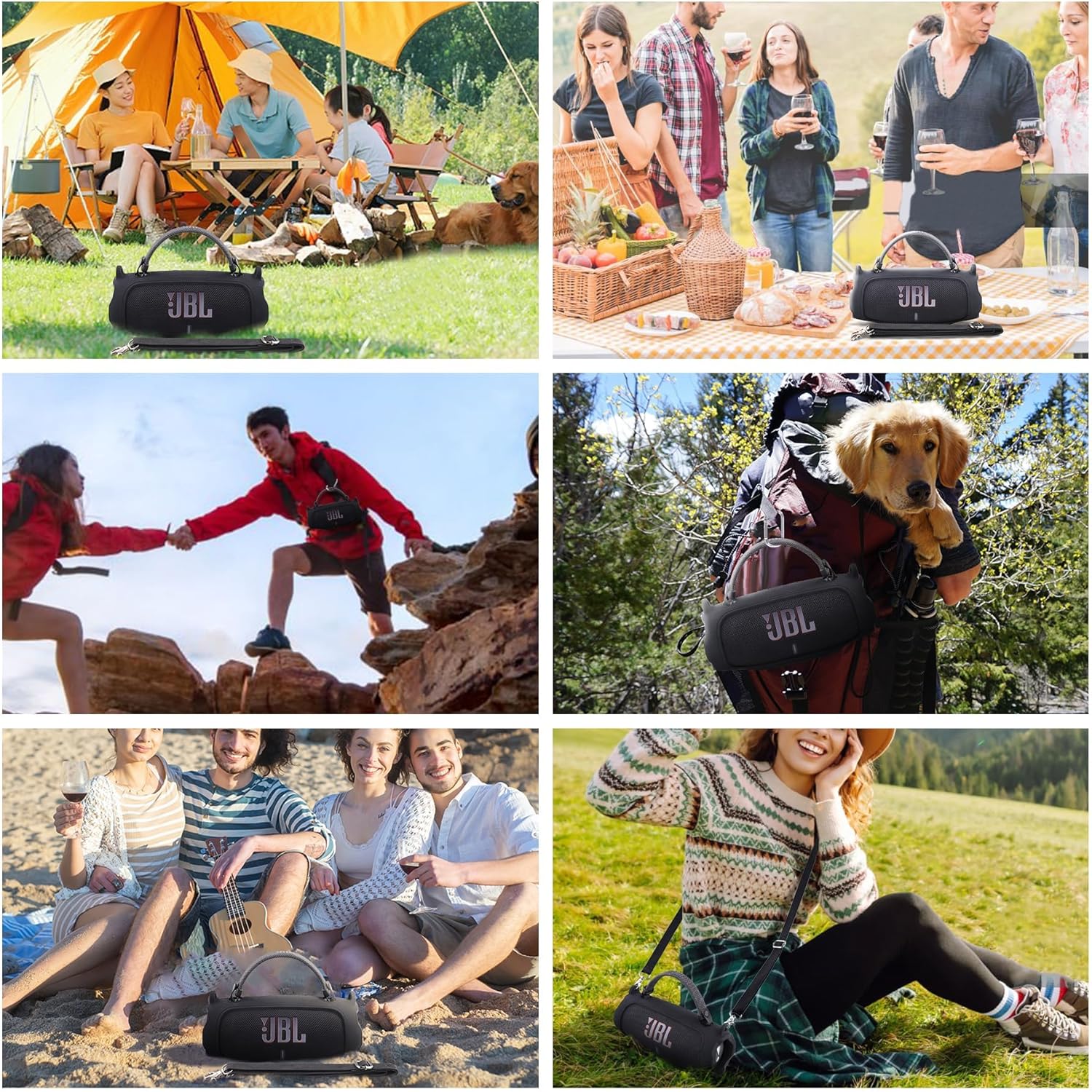 co2CREA Silicone Case for JBL Charge 6 Portable Waterproof Bluetooth Speaker, Portable Travel Soft Cover with Shoulder Strap, Protective Skin Case (Black) - Image 8