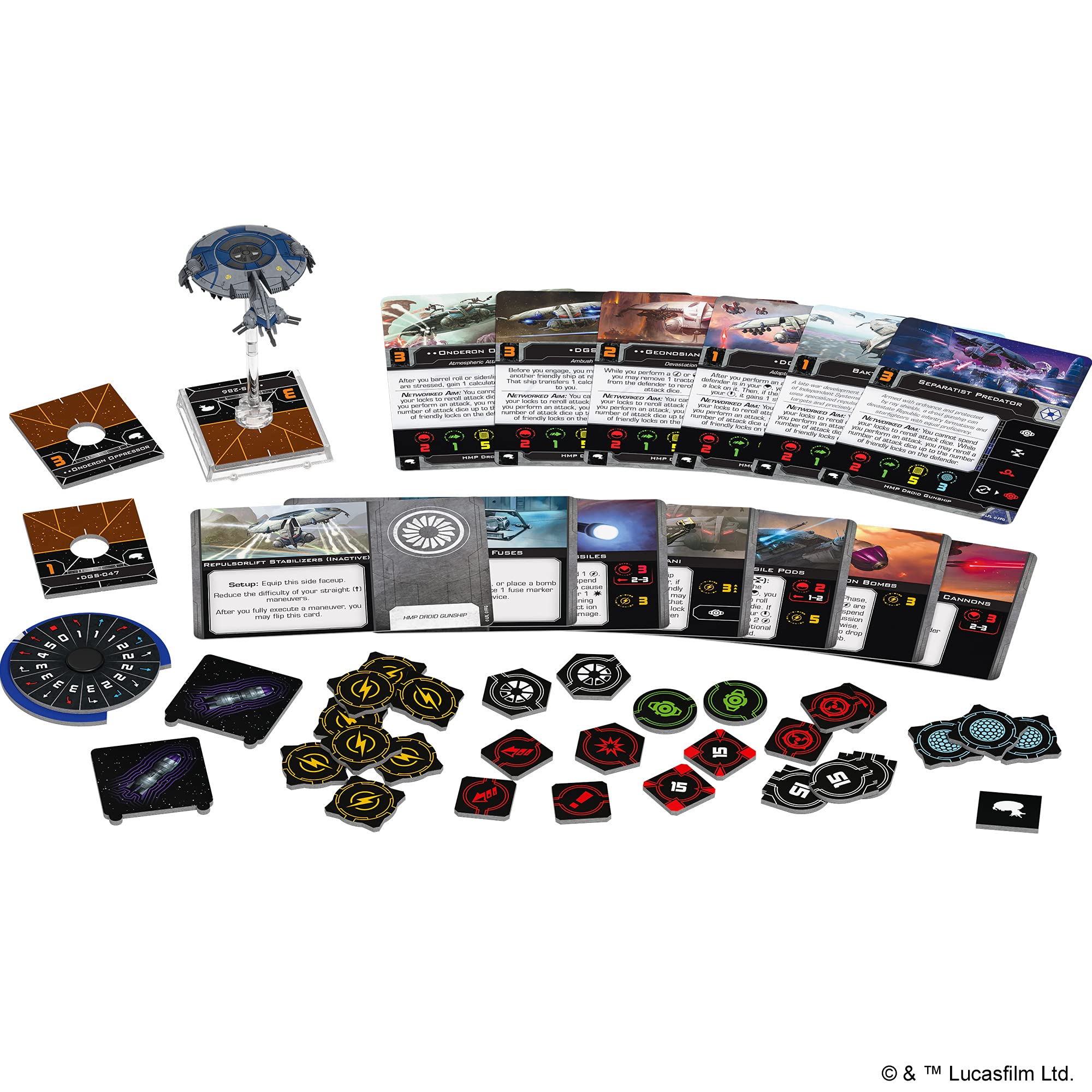 Fantasy Flight Games - Star Wars X-Wing Second Edition: Separatist Alliance: HMP Droid Gunship Expansion Pack - Miniature Game