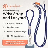 Vista 2 de Pulpo 2 in 1 Anti Theft Phone Lanyard and Wrist Strap for iPhone and Android, Adjustable Cell Phone Leash and Universal Tether, Hands Free Strap for