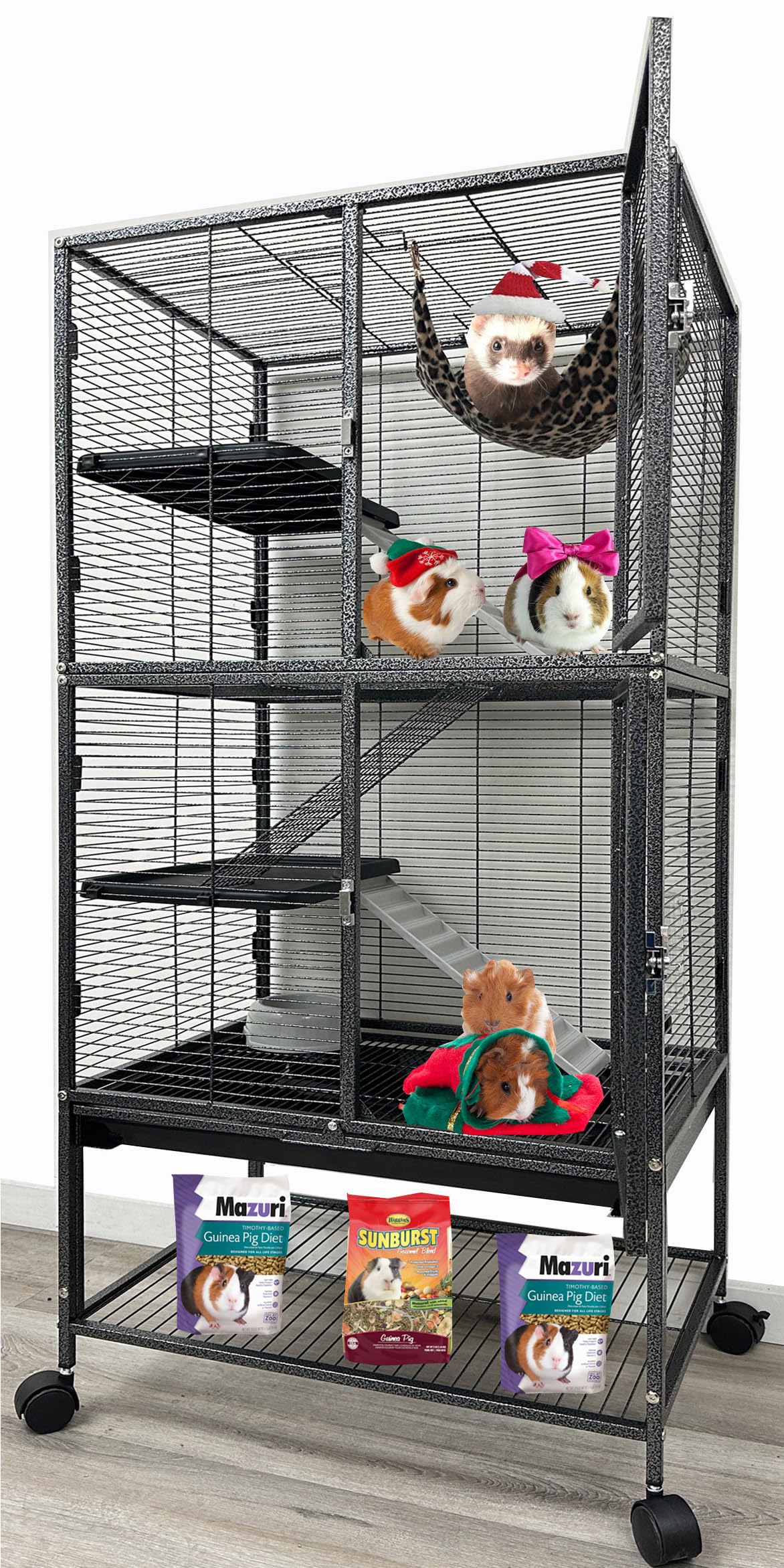 Deluxe Small Animal Cage - For Ferrets, Rabbits & More -17