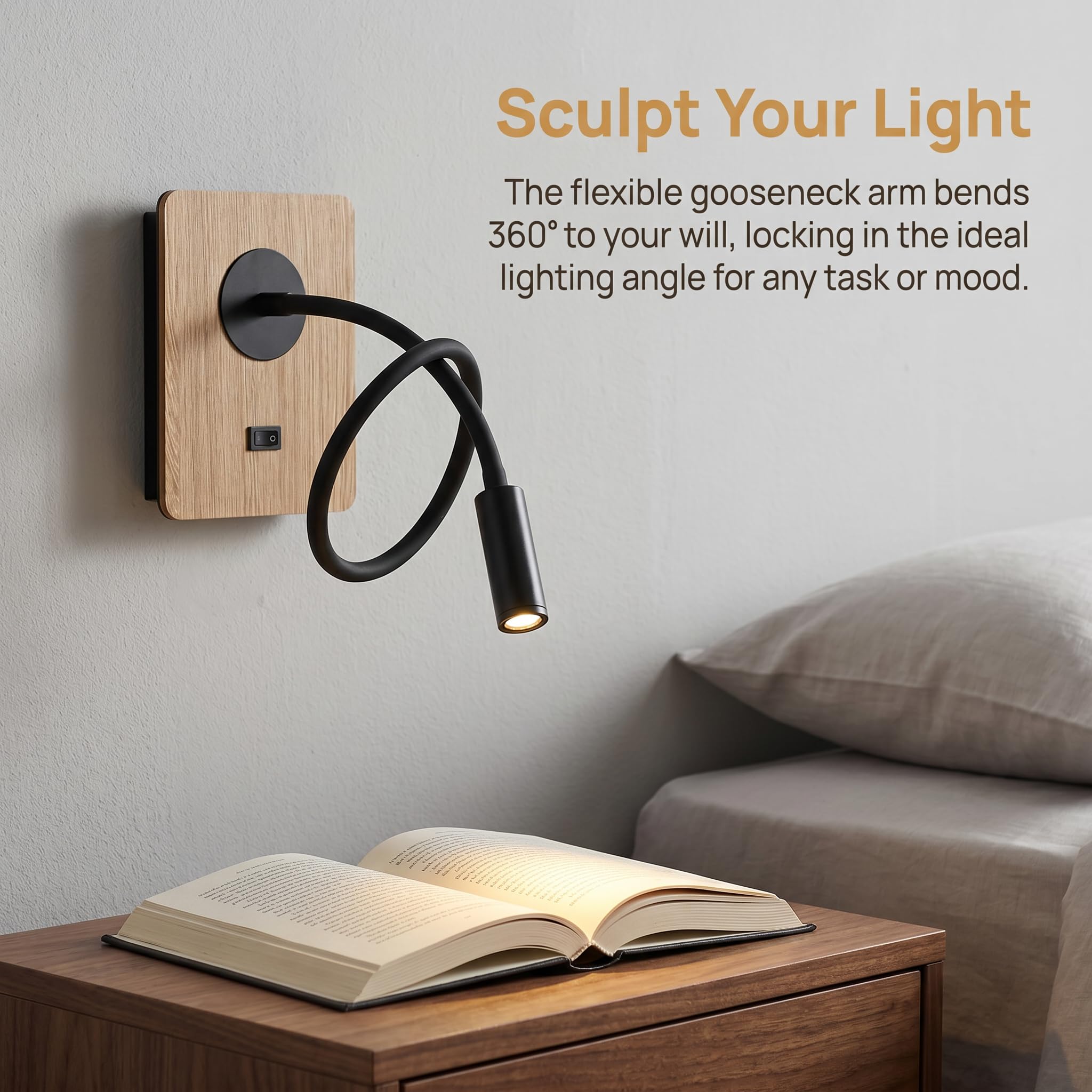 BARCELONA LED London pack 2 applique murale lecture noire flexible 3W