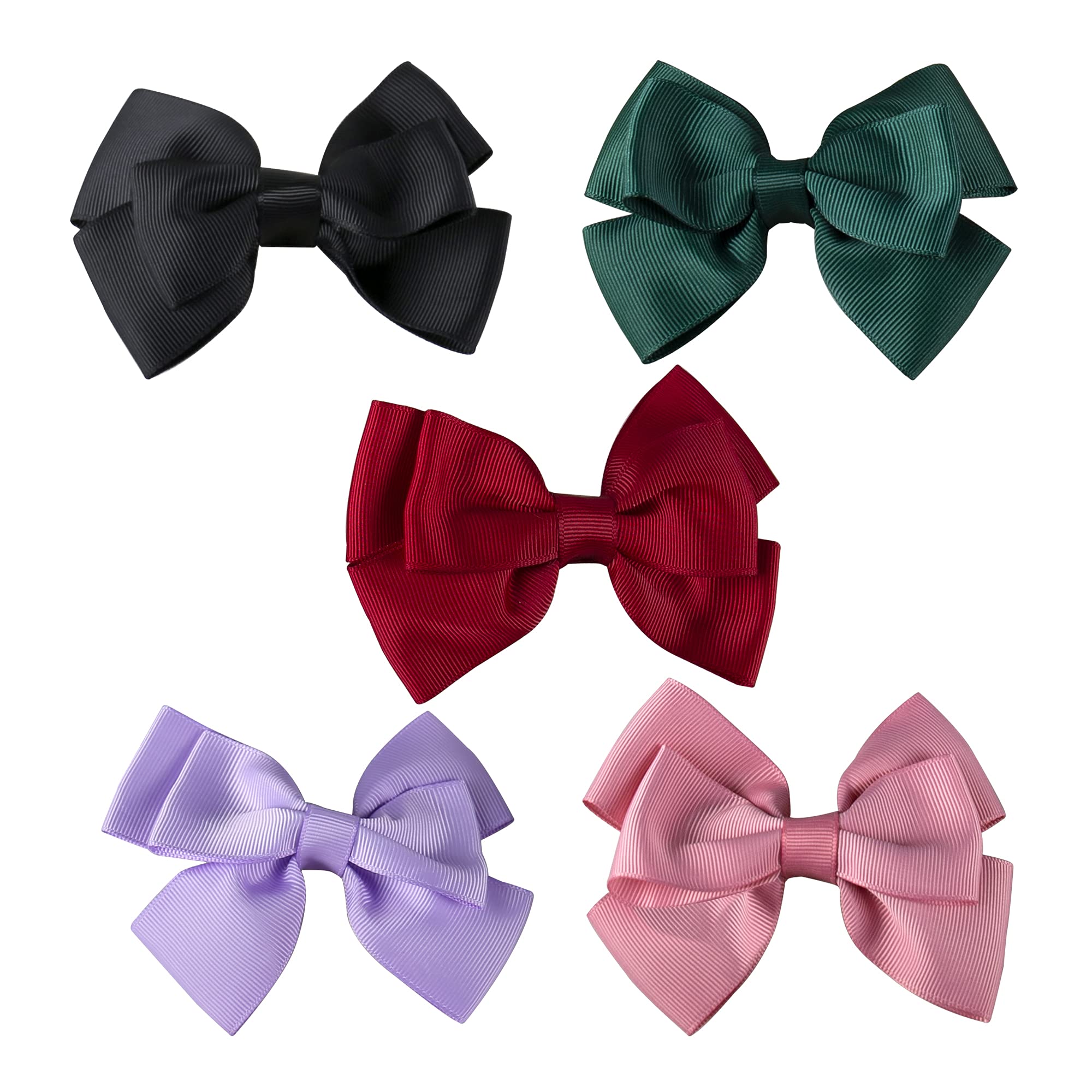 PIPRE 5PCS Large Coloured Stitching Glitter Sequin Hairpin Girls Bows Clip Hair Bows