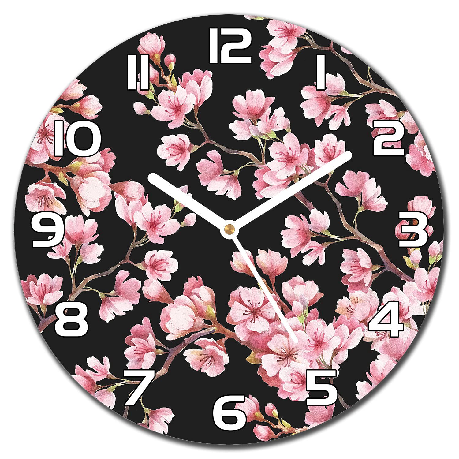 Horloge en verre murale pour cuisine et salon zen 30 cm