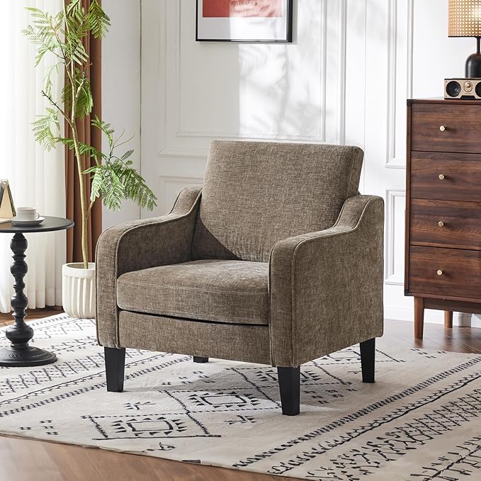 Sillón Acogedor Marrón Claro con Apoyabrazos miniatura 2