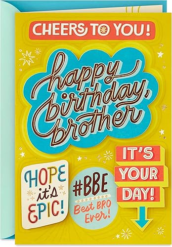 Hallmark Tarjeta de cumpleaños para hermano de hermana (Cheers to You) disponible en Yaxa Costa Rica