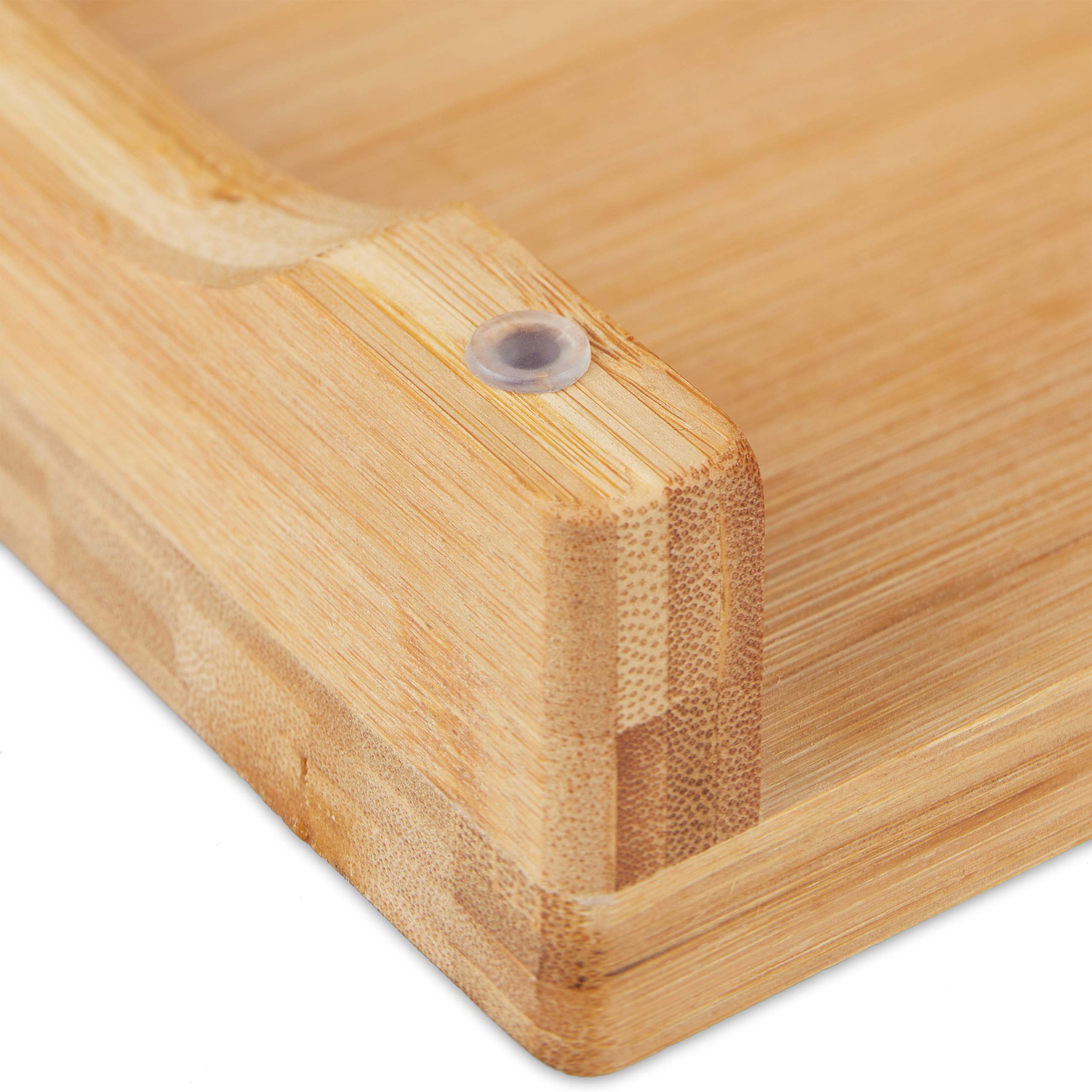 Relaxdays Tabla de Cortar de Bambú, Set 2, Tableros Carnes, Antideslizante, Madera de Cocina XXL, 5x52x29cm, Natural