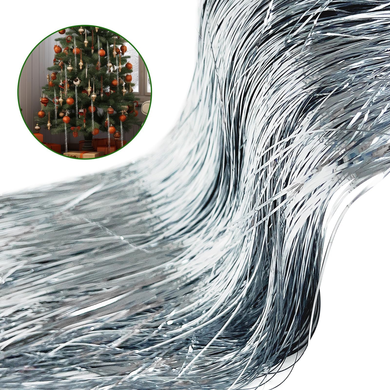 Cortina de oropel para árbol de Navidad ideal para decorar fondos fotográficos familiares