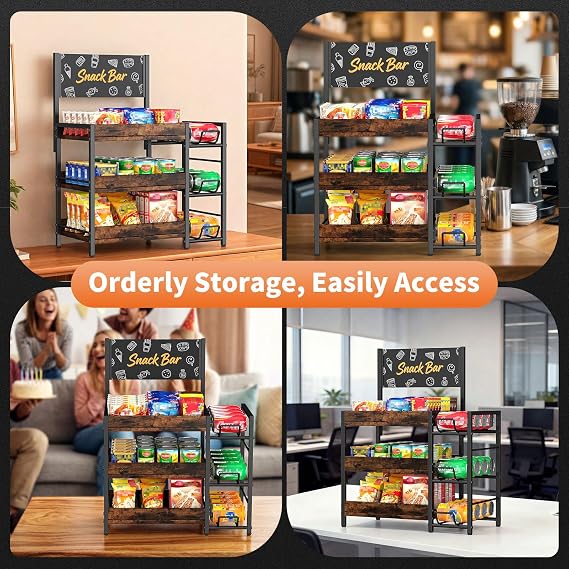 Nuovoware 3 Tier Candy Display Rack, Snack Organizer for Countertop