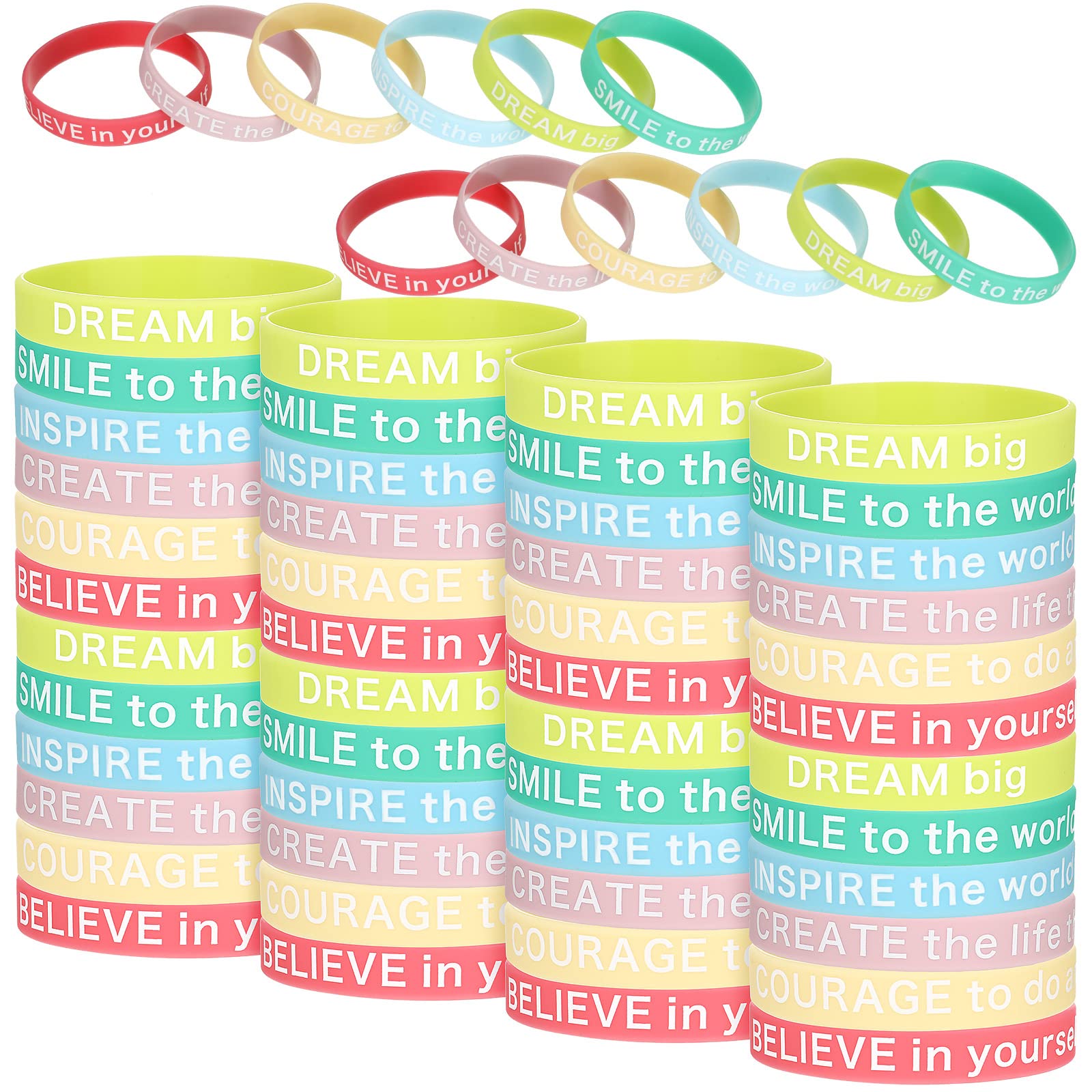 Juego De 48 Pulseras Motivacionales Con Múltiples Diseños De