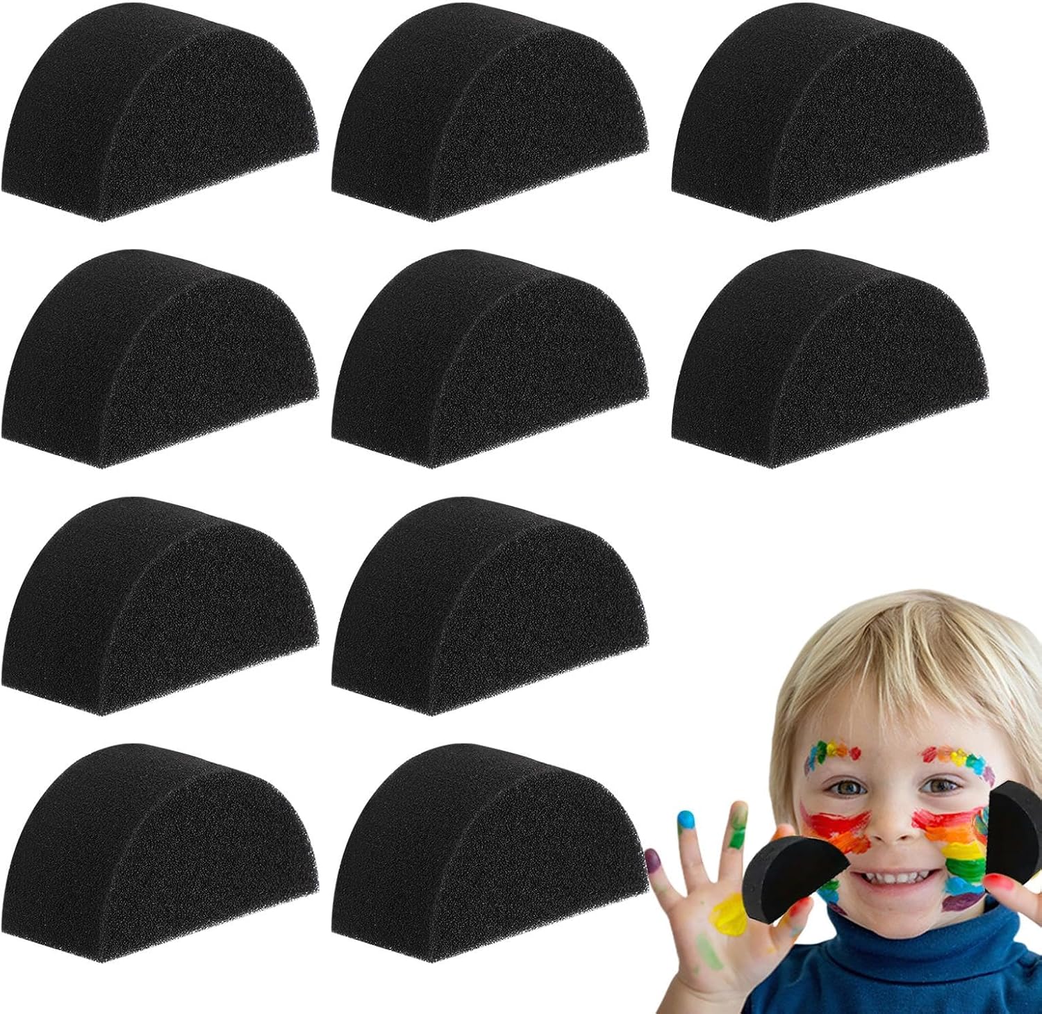 Face Painting Sponges,10X Small Water Droplet Semicircular Sponges