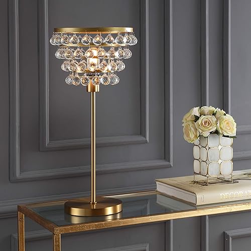 Miniatura 4 de JONATHAN Y JYL9004B Buckingham - Lámpara de mesa de cristal y metal de 25 pulgadas, moderna y contemporánea, lámpara de mesita de noche para