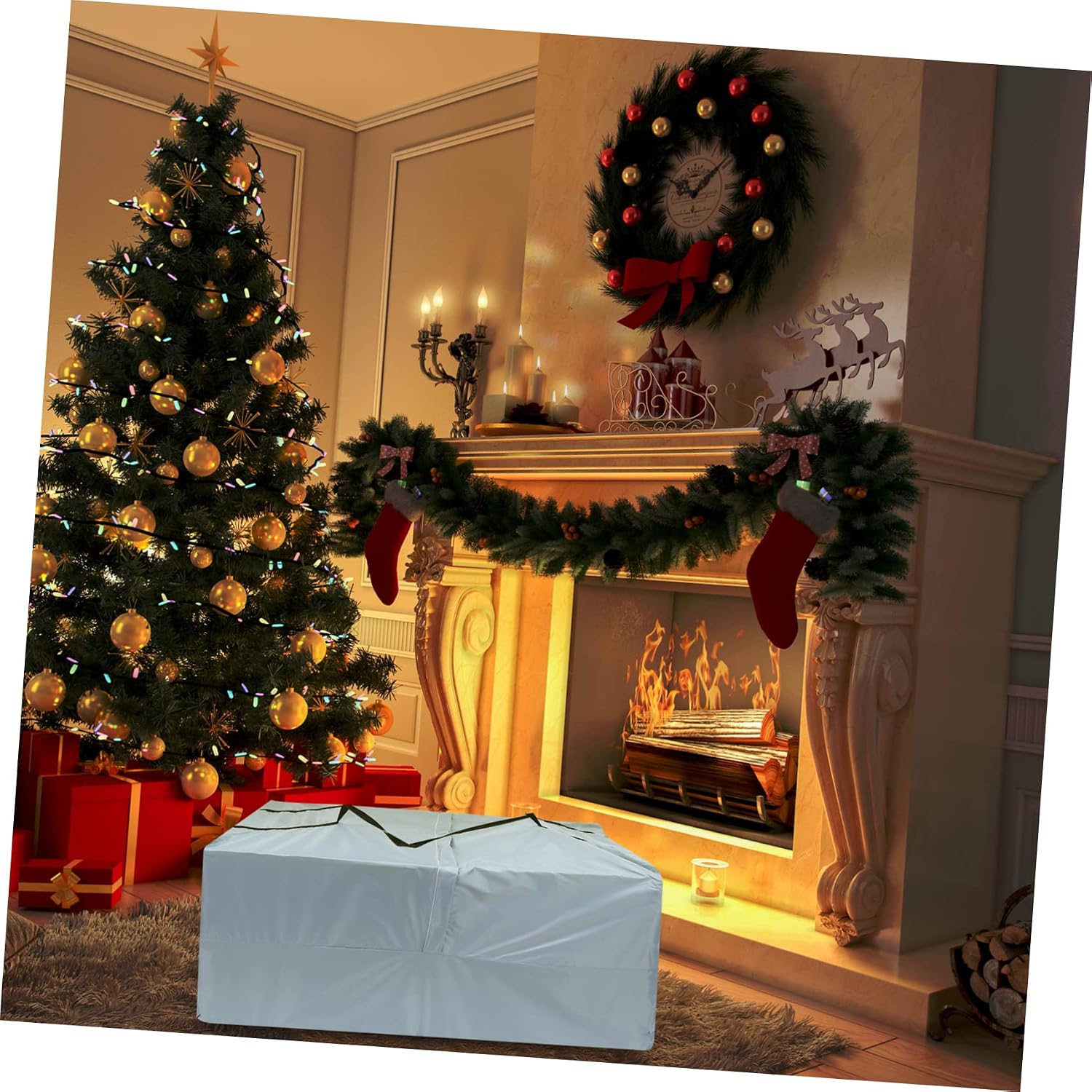 1Pc Christmas Tree Storage Bag Material Zippered Design for Easy Use Home Storage for Christmas Decorations