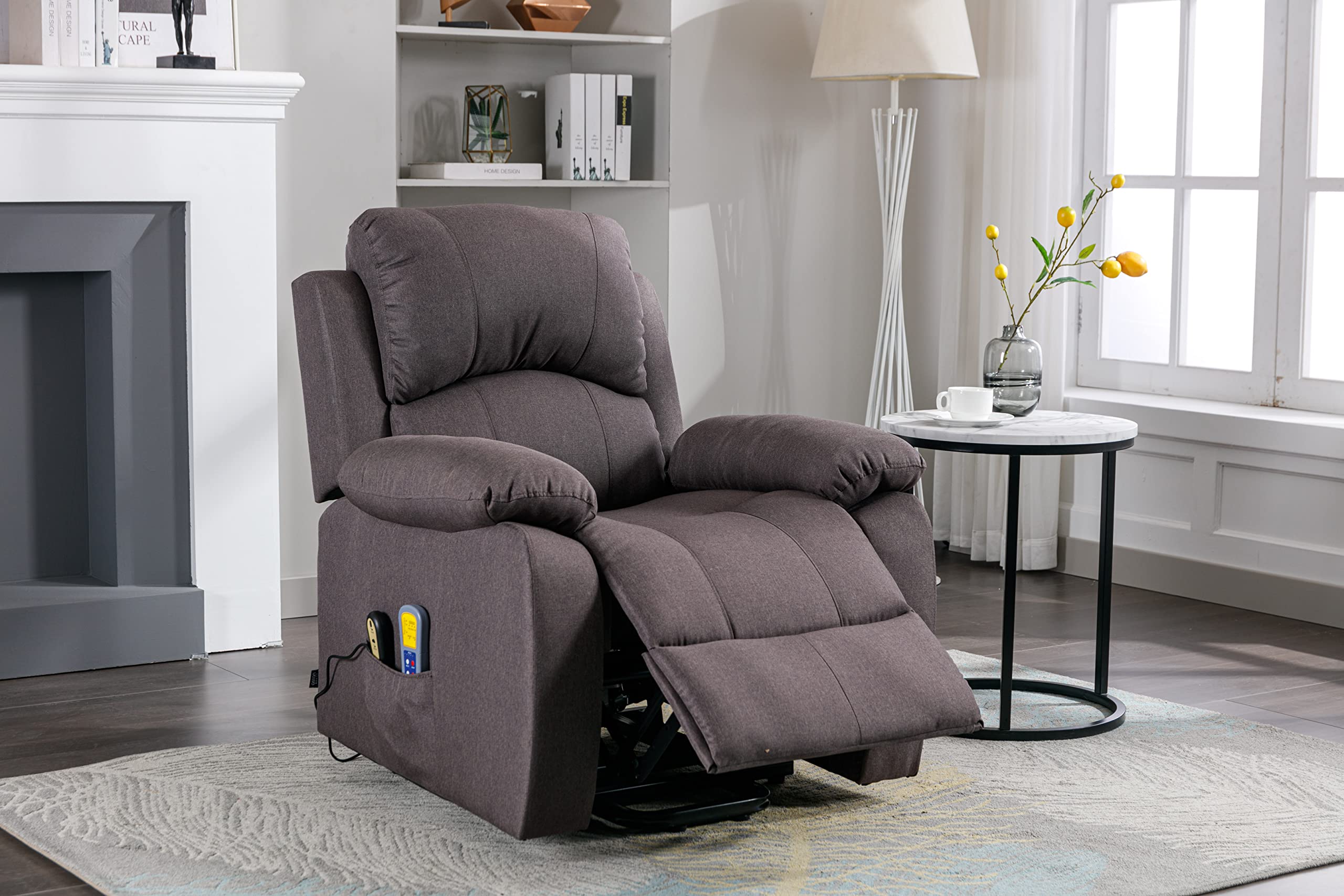 Astan Hogar Sillón Relax con Función Auto-Ayuda (Levanta Personas), Reclinación Eléctrica, Masaje Y Termoterapia, Modelo Ramón AH-AR30920MR