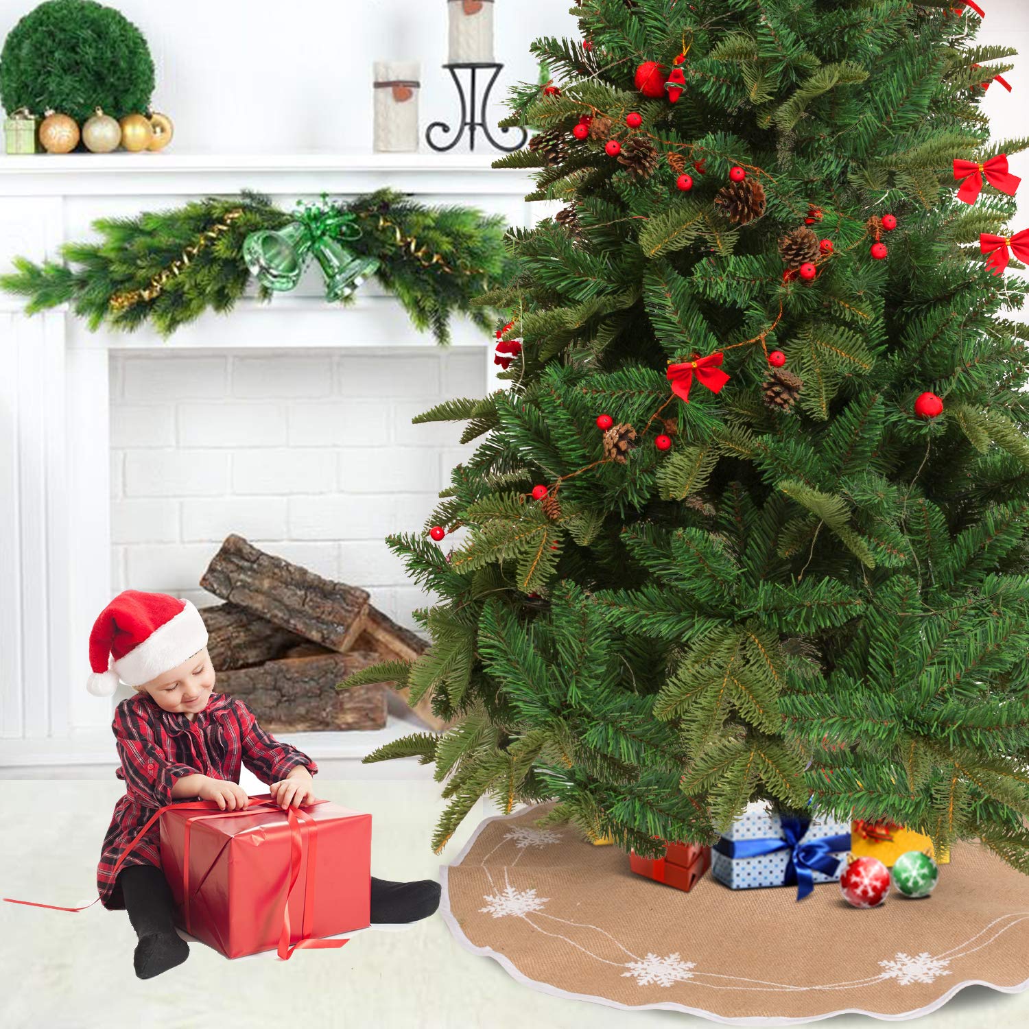 Jupe De Sapin De Noël En Toile De Jute De 76,2 Cm Pour Décorations De