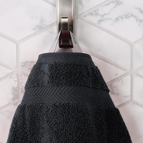 Miniatura 9 de SUPERIOR Zero Twist - Juego de toallas de baño 100% de algodón, supersuaves, esponjosas y absorbentes, de calidad prémium, para baño, color negro