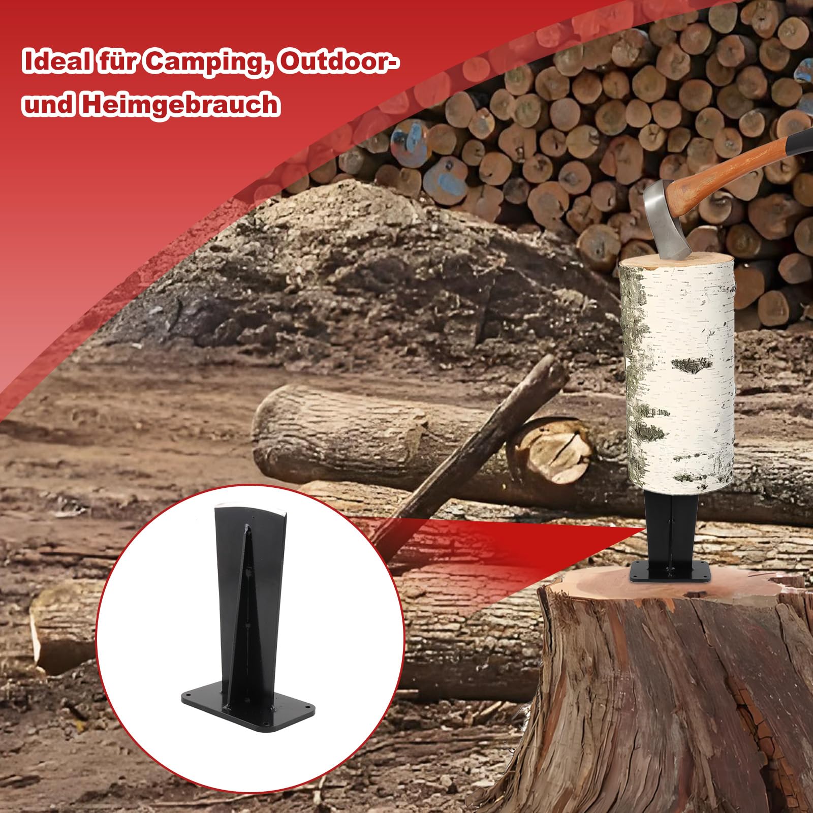 Holzspalter manuell, Anzündholz Spalter Handholzspalter, Gefertigt aus Hochfestem Stahl, Spalter Holz Wood Splitter manueller Holzspalter für Indoor & Outdoor, 13x10x20cm