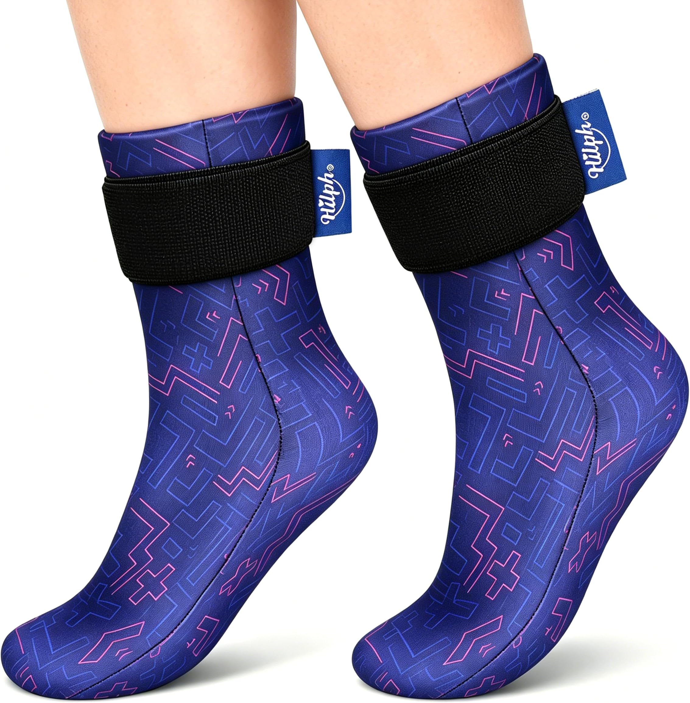 Cold Therapy Socks for Hot Feet, Reusable Ice Pack Cooling Sock Foot Ice Pack Wrap Cold Therapy Compression Ice Sock for Heel, Ankle, Feet Plantar Fasciitis, Achilles Tendonitis-2 Blue