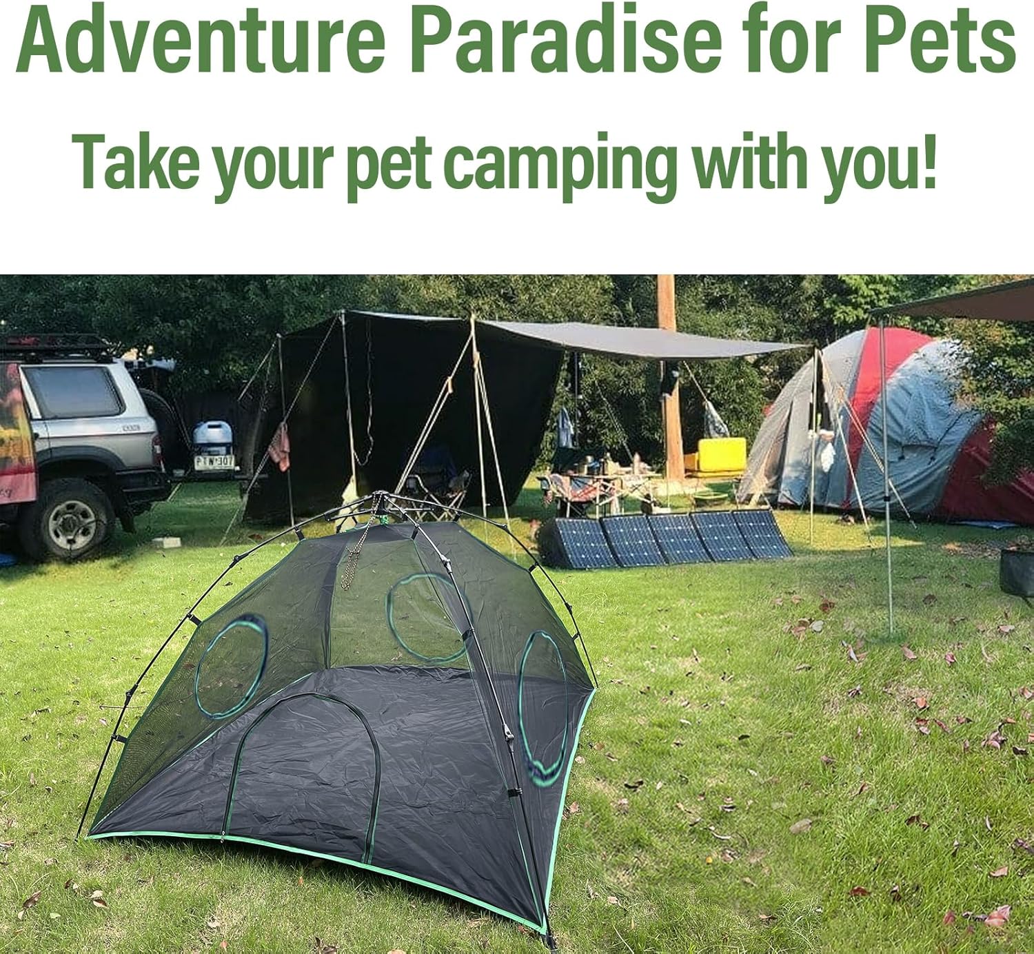 Outdoor Cat Enclosures, Dome Outdoor Cat Tent with Storage Bag, Green Cat Tents for Outside, Portable Cat Playpen, Suit for Cat, Rabbit and Puppy